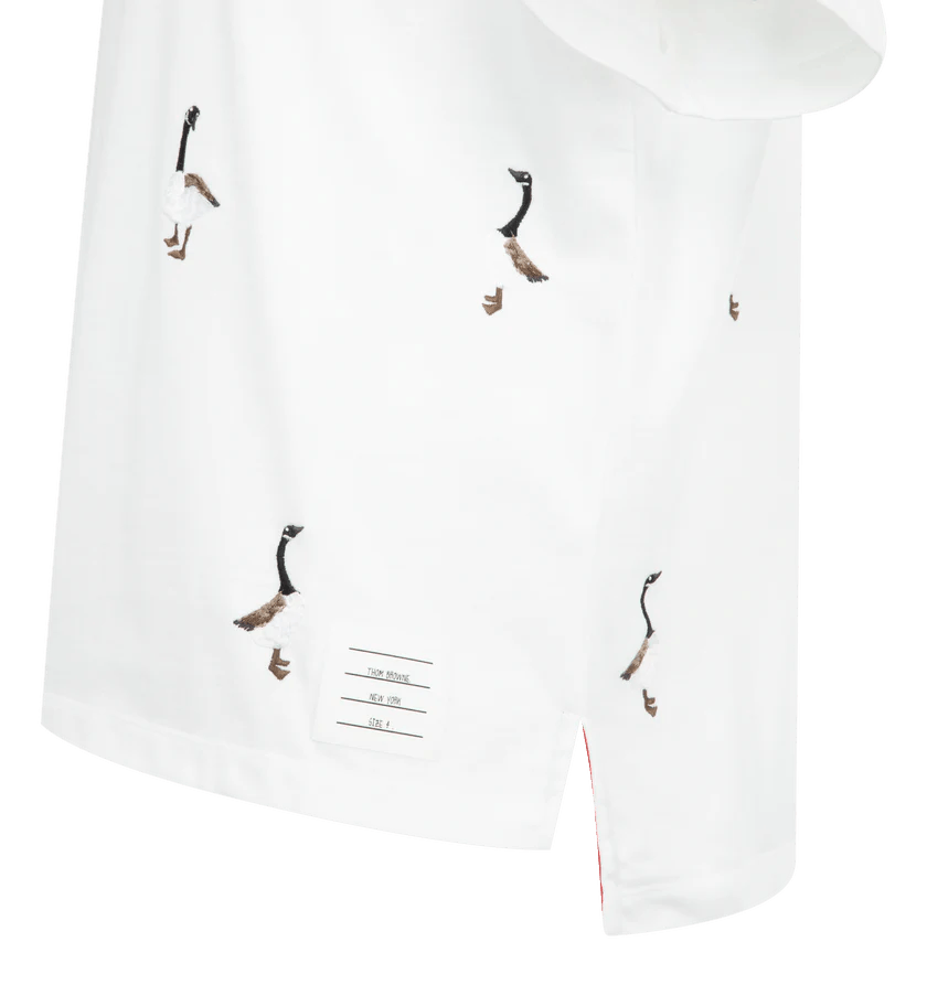 Thom Browne o1h1sh11225 Geese Print Jersey Tee in White Size US XL / EU 56 / 4 - 3 Thumbnail