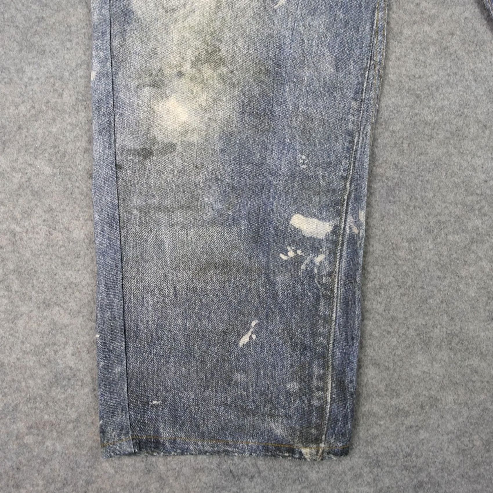 Vintage Aelfric Eden Jeans Womens Wide-Leg 28 Blue High Rise 5-Pocket Denim VT Y2K Noise Embroidered Logo Paint Splatter Size 28" / US 6 / IT 42 - 6 Thumbnail