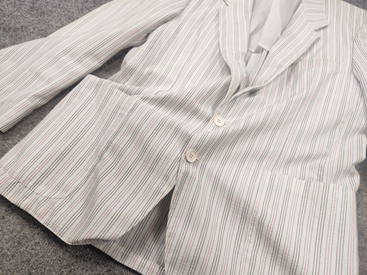 Yves Saint Laurent Vintage 80's Yves Saint Laurent France striped Blazer Jacket Size US M / EU 48-50 / 2 - 8 Thumbnail