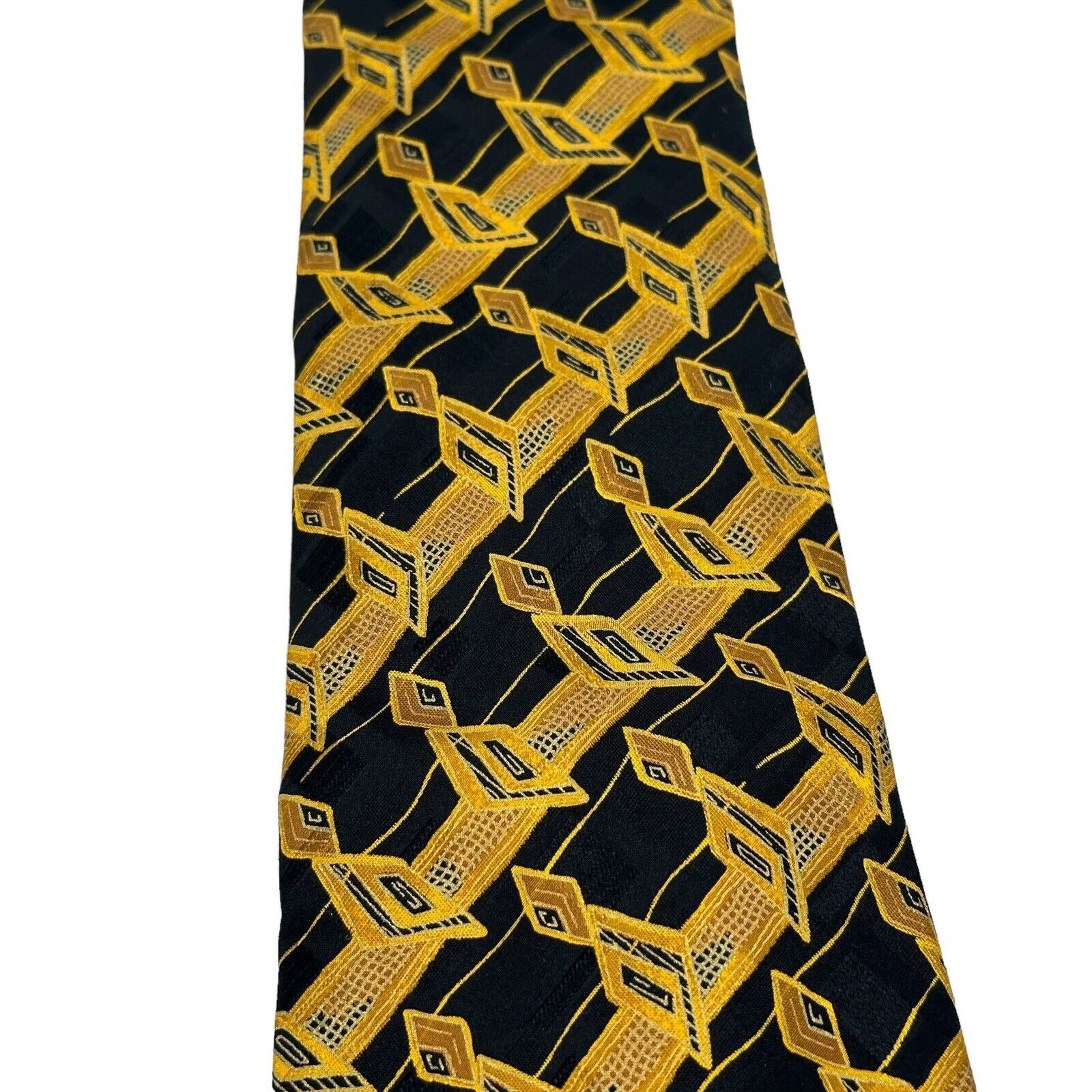 Santostefano SANTOSTEFANO Mens Tie 100% Silk Geometric Argyle Neck Tie Size ONE SIZE - 2 Thumbnail