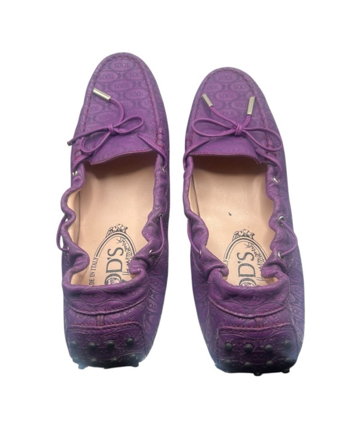 Tod's TOD’S × Happy Moments Purple Embossed Leather Loafers Size 9 Size US 9 / IT 39 - 2 Thumbnail