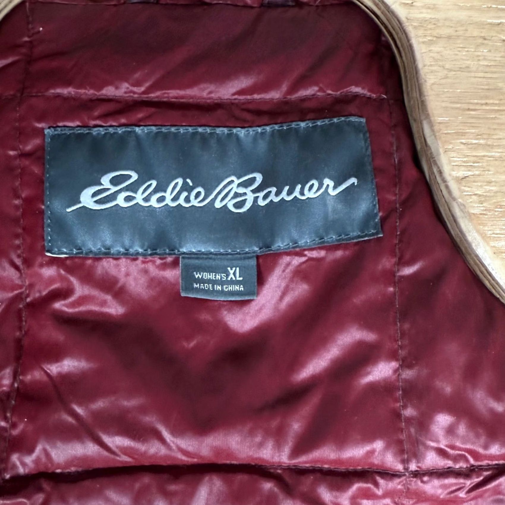 Eddie Bauer VINTAGE Eddie Bauer Quilted Hooded Goose Down Winter Parka Jacket XL Burgundy Coat Size XL / US 12-14 / IT 48-50 - 7 Thumbnail