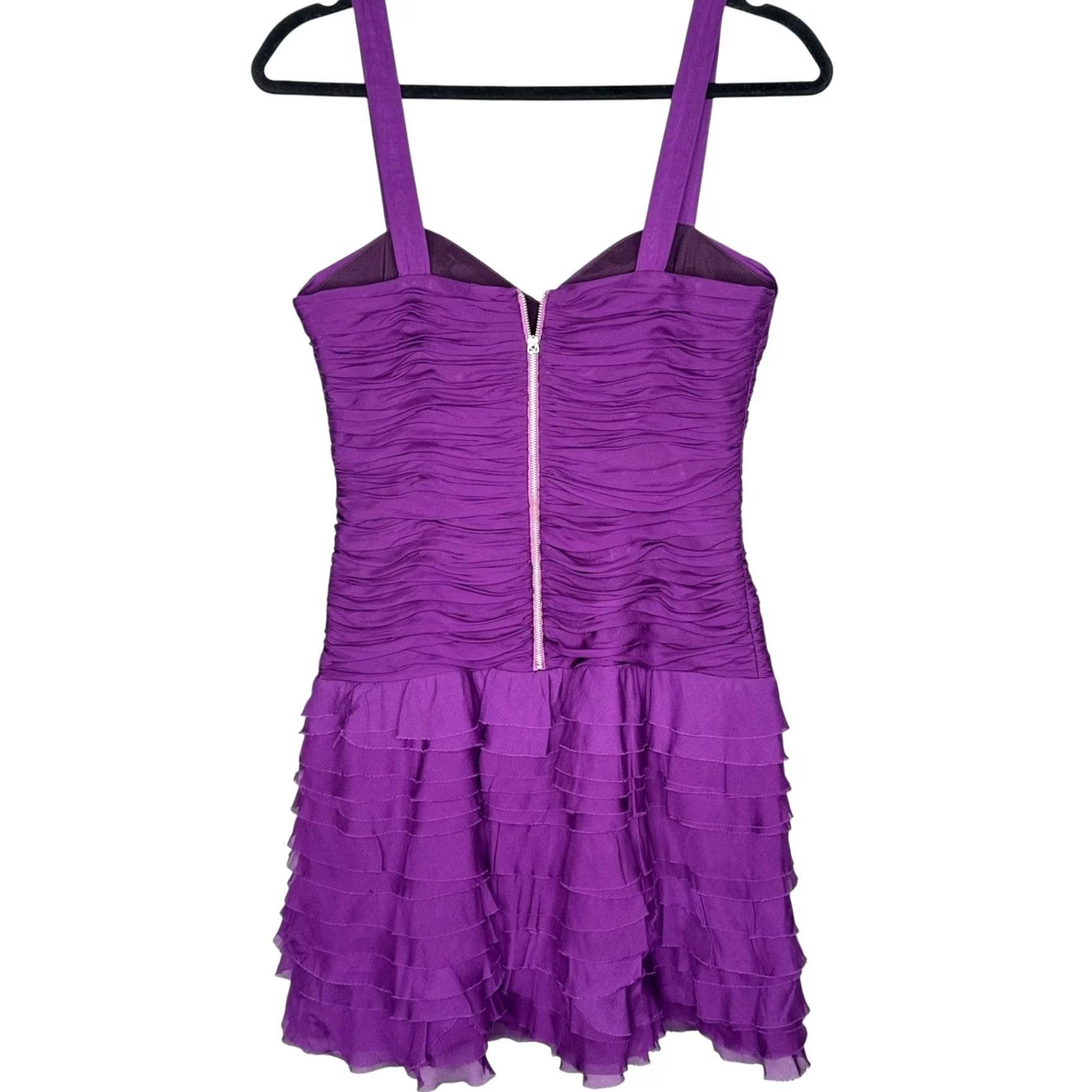 Rebecca Taylor Rebecca Taylor Violet Tutu Dress Sleeveless Mini Silk Blend Party Size 6 Womens Purple Satin Ruffle Sweetheart Size M / US 6-8 / IT 42-44 - 7 Thumbnail