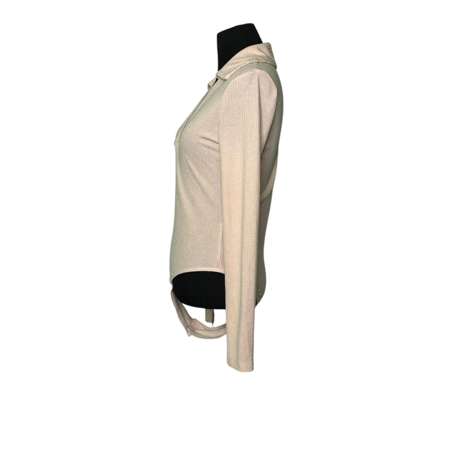 Shein Shein beige long sleeves knit bodysuit size Small Size S / US 4 / IT 40 - 12 Thumbnail