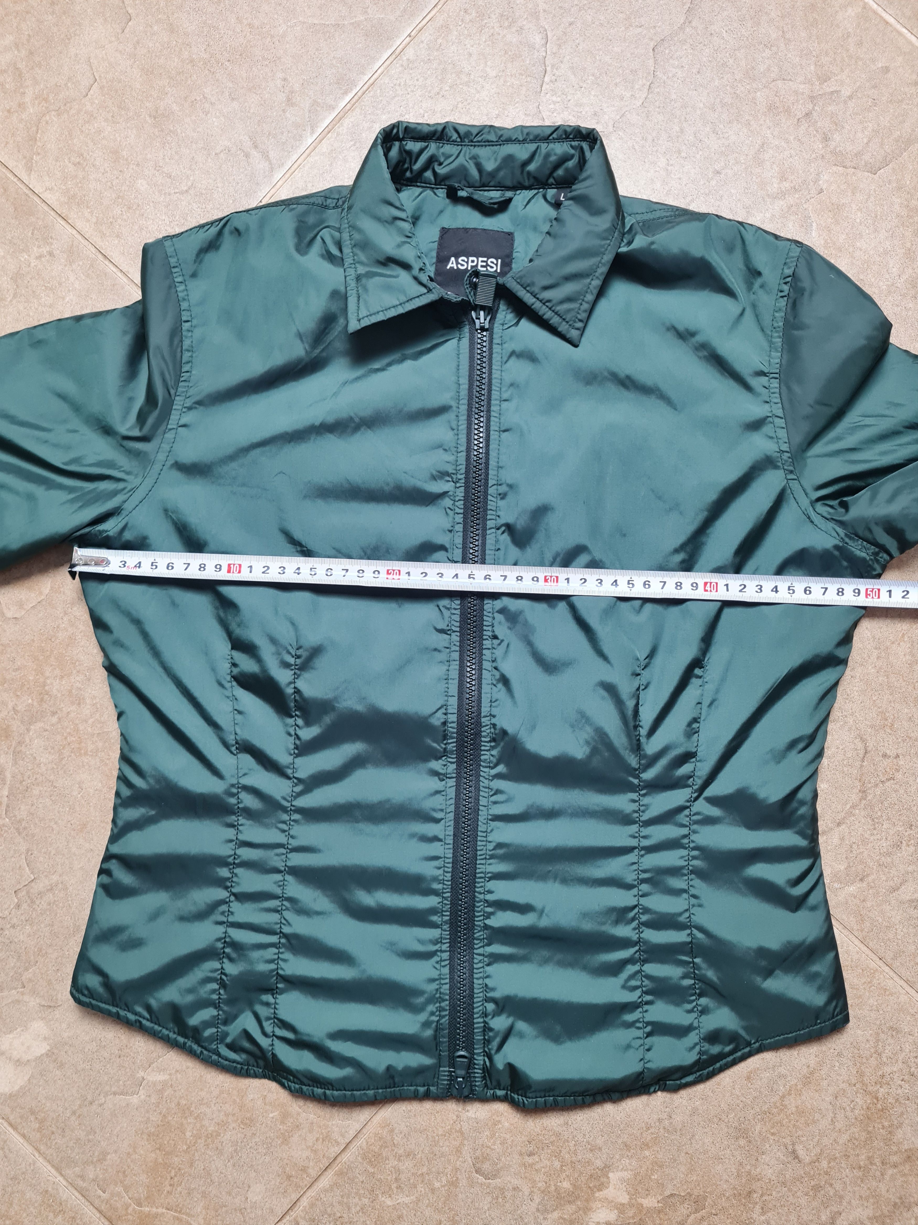 Aspesi ASPESI Women's Dark Green Nylon Jacket Full Zip Windbreaker Size L / US 10 / IT 46 - 4 Thumbnail