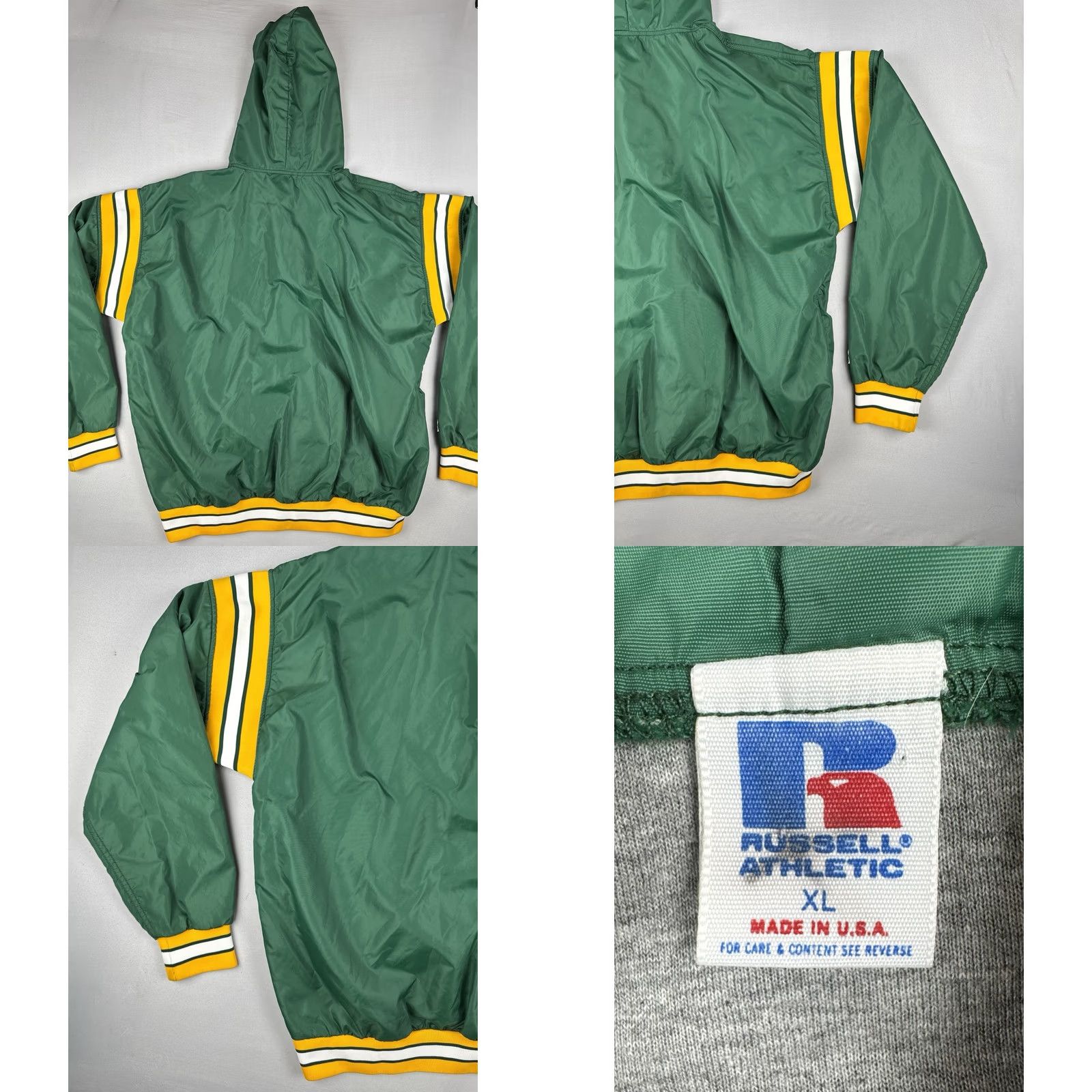 Russell Athletic VINTAGE Russell Athletic Windbreaker Jacket Green Yellow USA XL Pullover 90s Mens Size US XL / EU 56 / 4 - 8 Thumbnail
