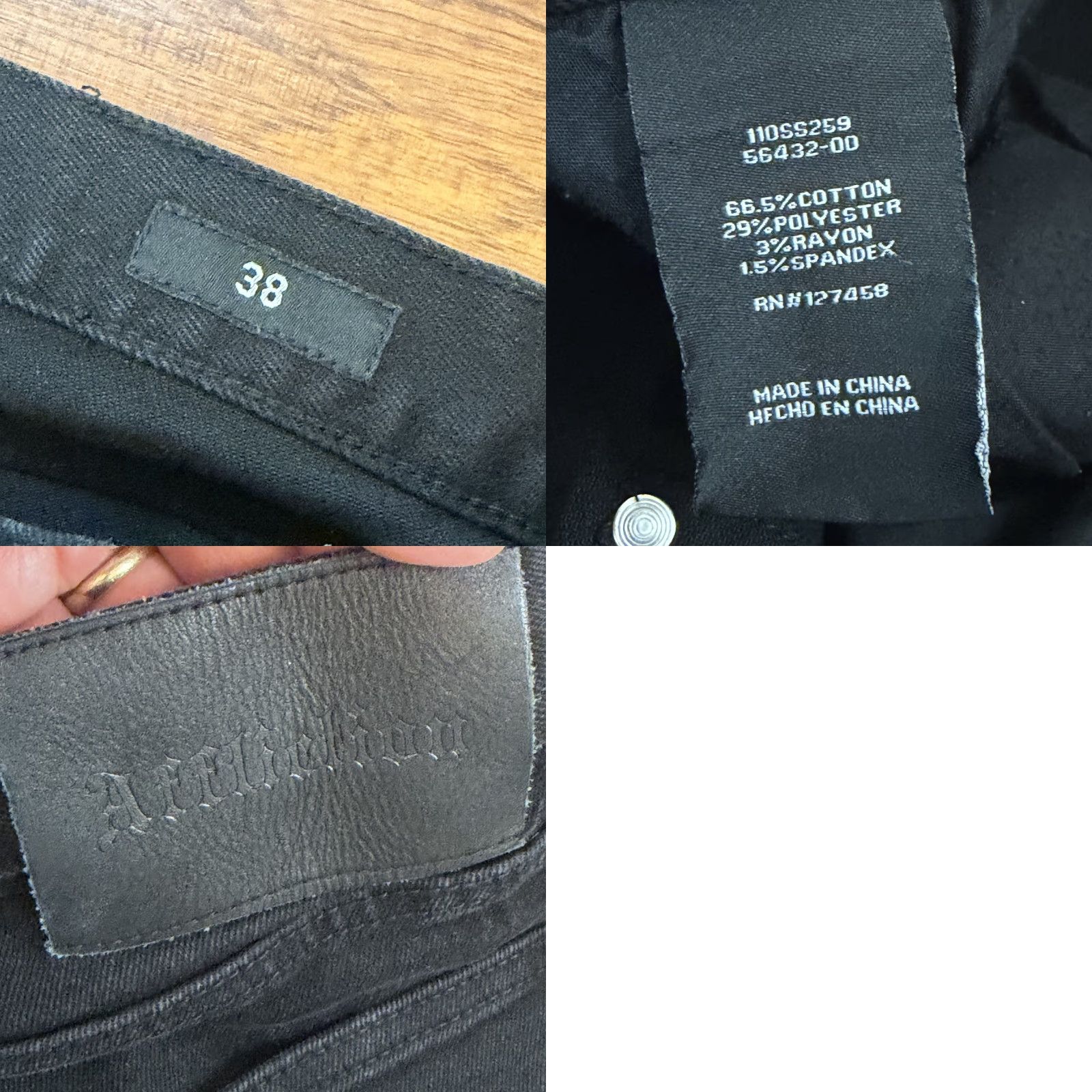 Affliction Affliction Jeans Mens 38 Straight Stretch Denim Mid Rise Ace Black 36x32 Vintage No Size US 38 / EU 54 - 9 Thumbnail