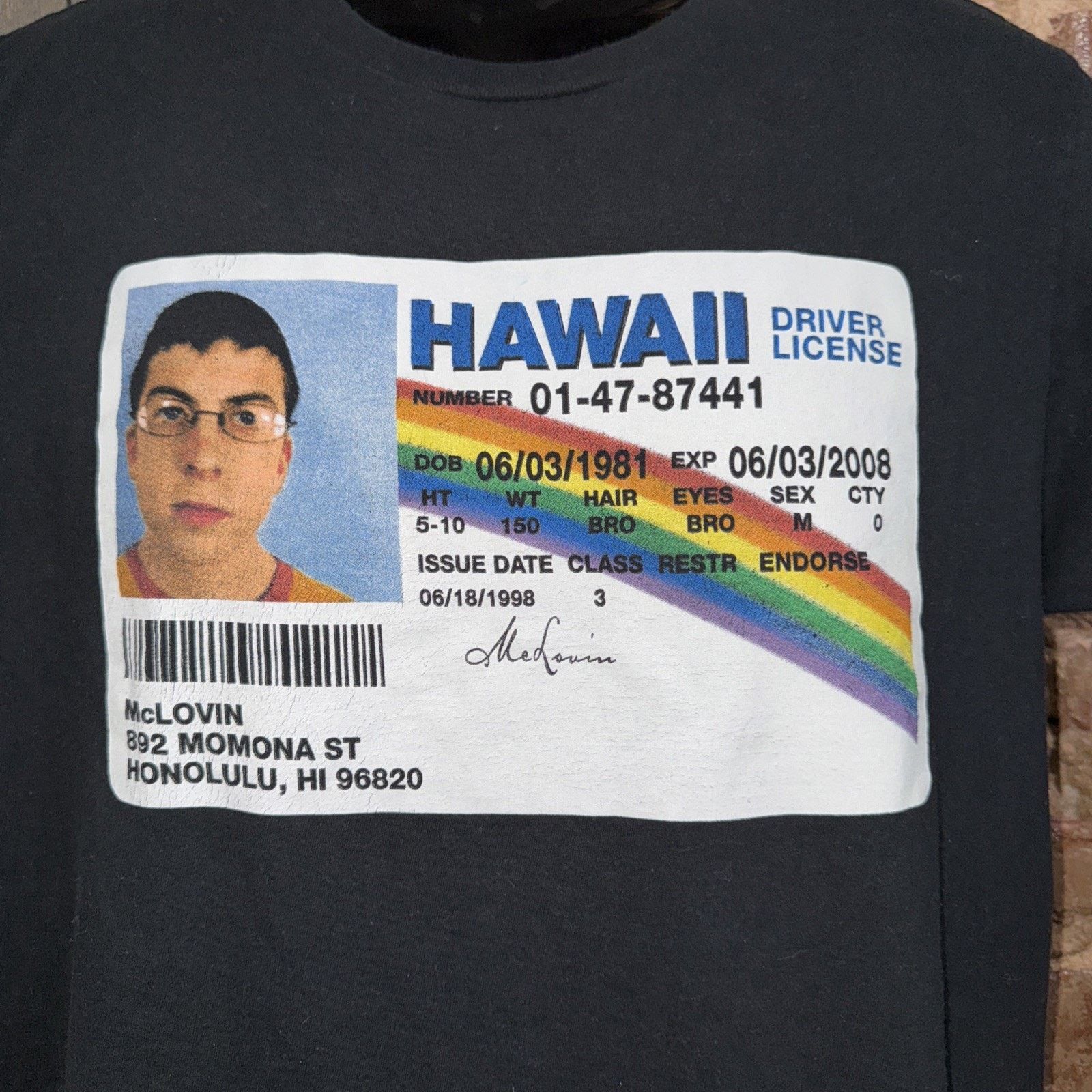 Other Superbad McLovin Black Graphic Tee M Funny Beer 🍺 ID Nerd Size US M / EU 48-50 / 2 - 3 Thumbnail