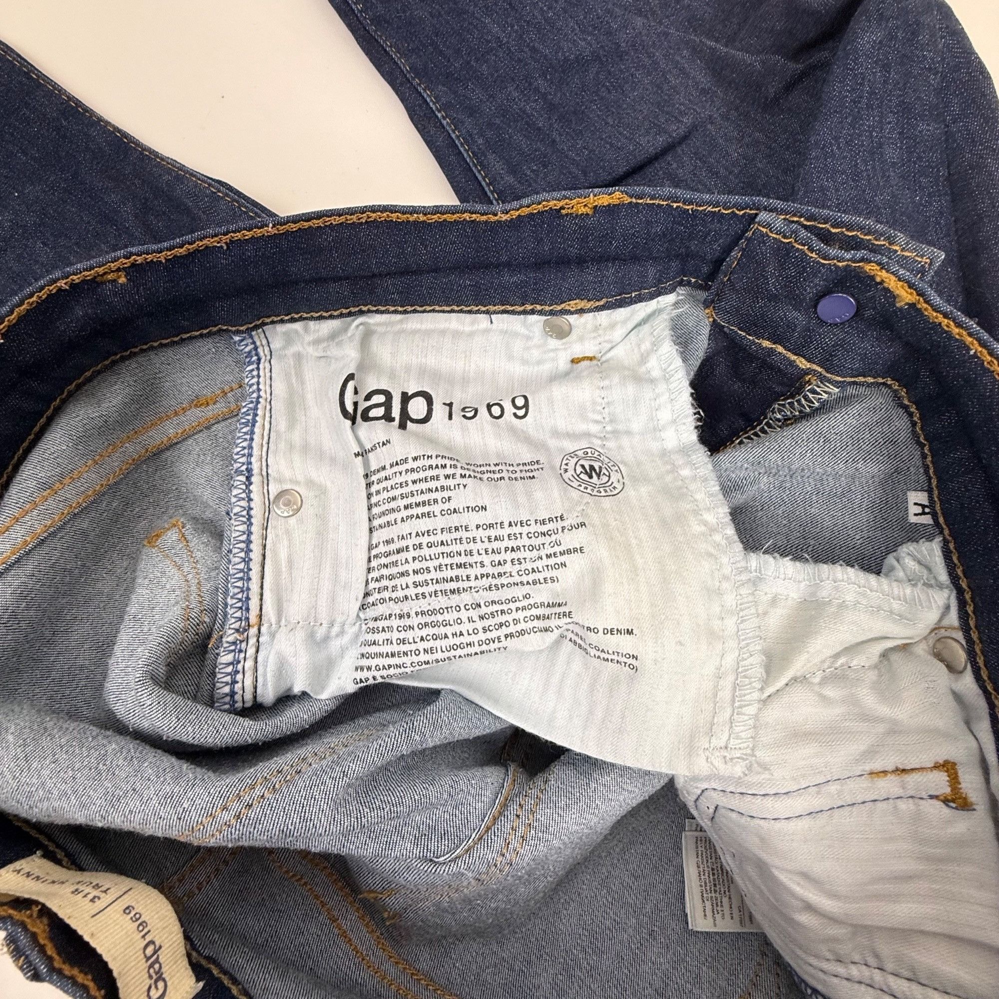 Gap Gap 1969 Women's True Skinny Dark Wash Jeans Stretch Denim S Size 34" / US 12 / IT 48 - 3 Thumbnail