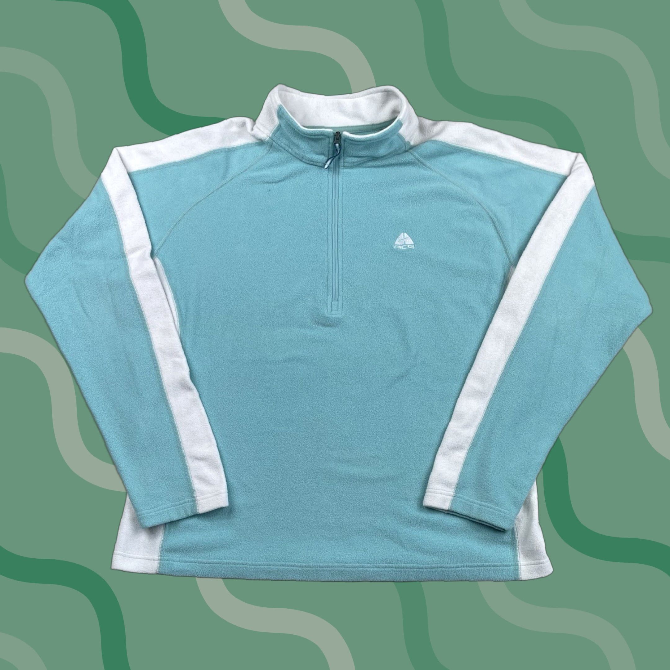 Nike VINTAGE Nike Womens XL Running Fleece 1/4 Zip Performance Top Light Blue ACG Shirt Women XL Size XL / US 12-14 / IT 48-50 - 1 Thumbnail