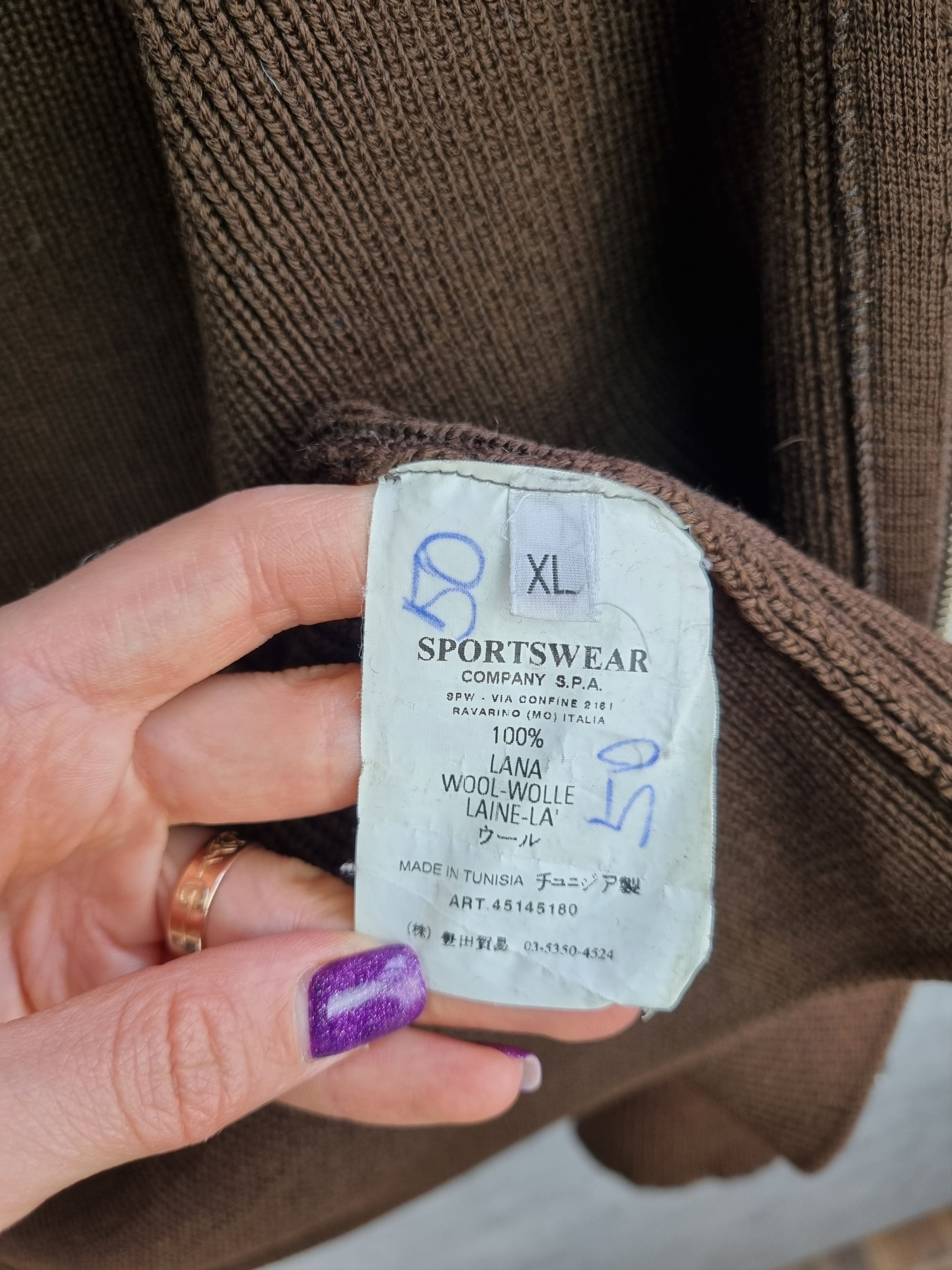 Stone Island × Vintage Wool Stone Island Embroidery zip up knitted sweater Size US M / EU 48-50 / 2 - 14 Thumbnail