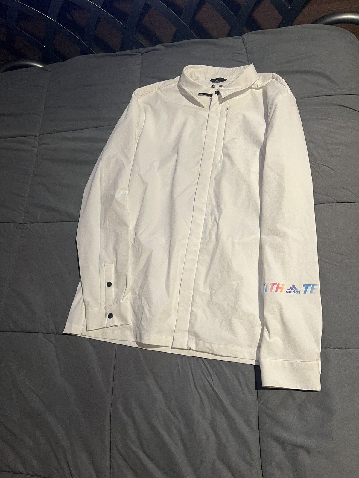 image of Adidas Terrex Windbreaker Down Jacket in White, Men's (Size Medium)