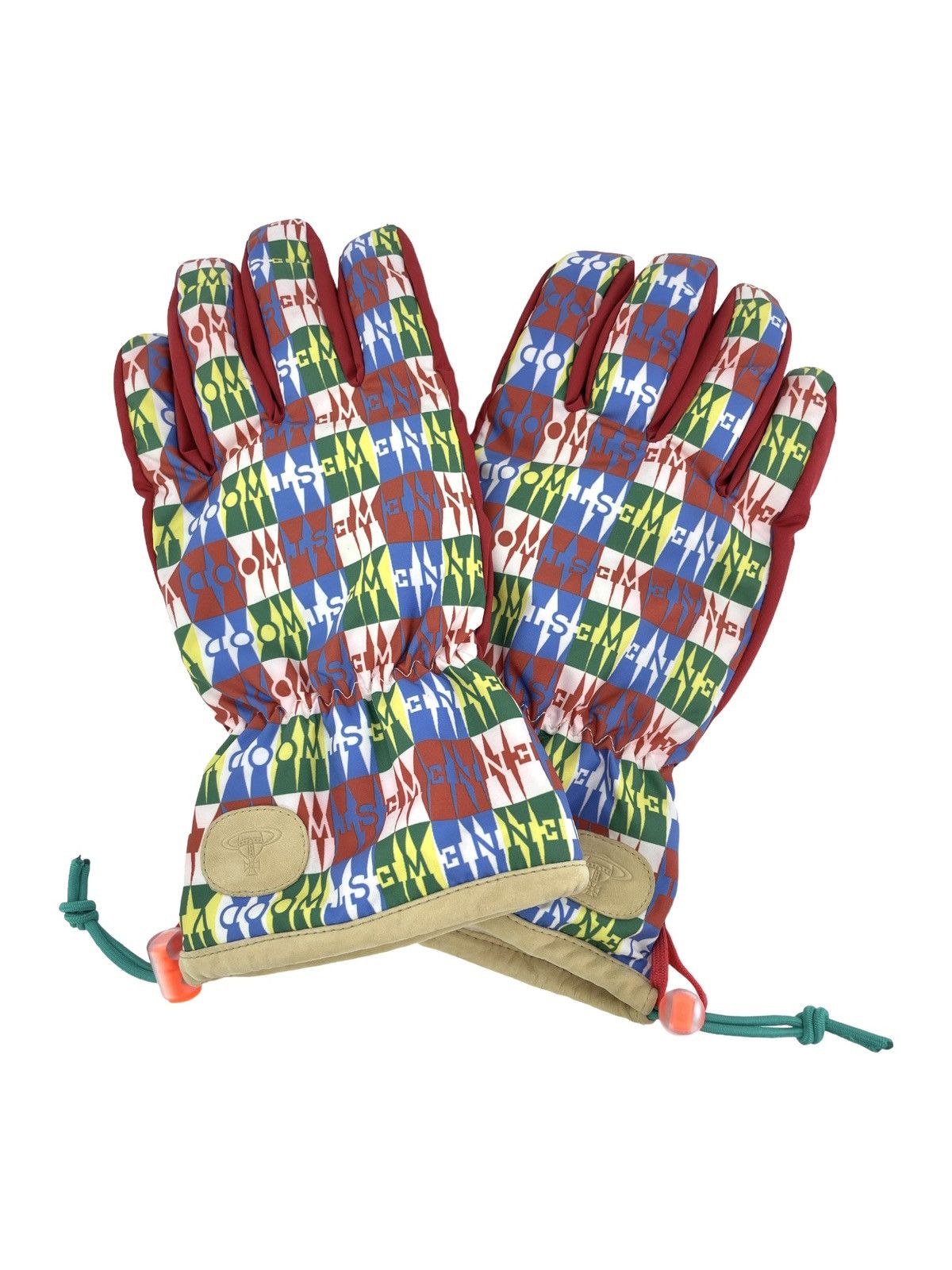 image of Vivienne Westwood Spell Out Orb Gloves in Red, Men's
