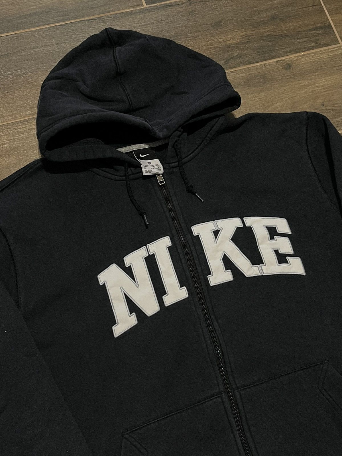 Nike × Vintage 00s Nike Vintage Big Logo Oversize Zip Hoodie Size US XL / EU 56 / 4 - 3 Thumbnail