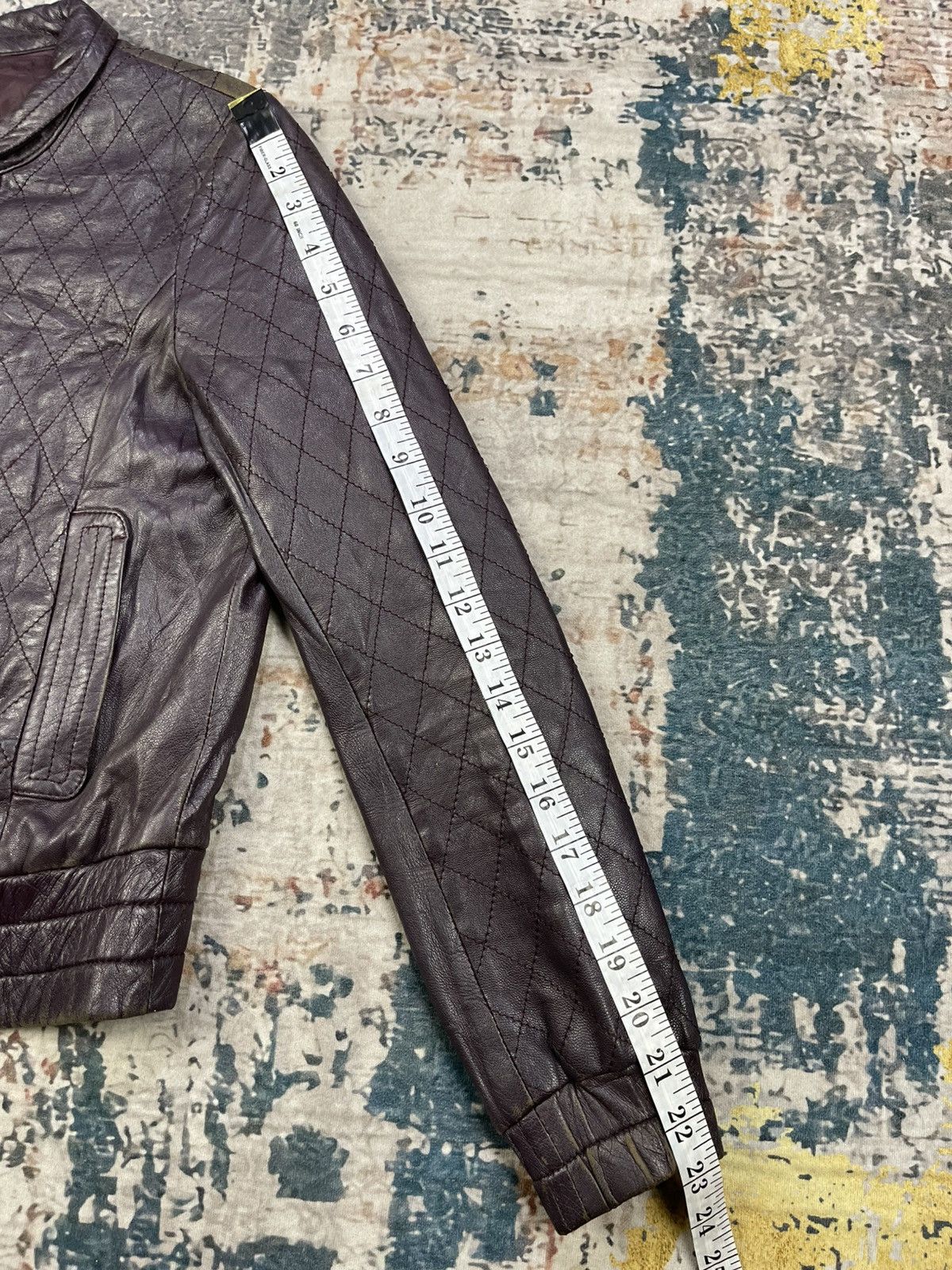 Japanese Brand Rubyrivet Quilted Sheepskin Leather Jacket Size XS / US 0-2 / IT 36-38 - 13 Thumbnail