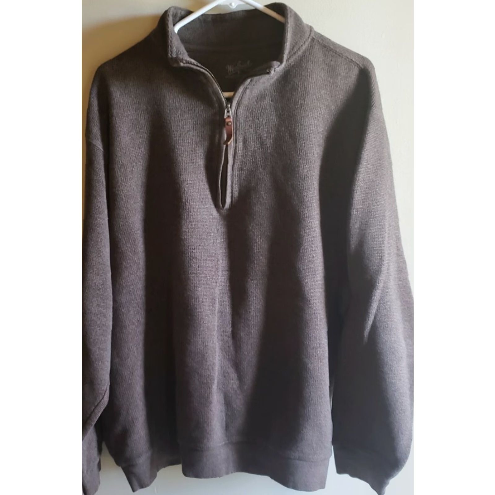 Vintage Woolrich Sweater 1/4 Zip Long Sleeve Cotton Leather Pull XL Boys? Size US XL / EU 56 / 4 - 2 Thumbnail