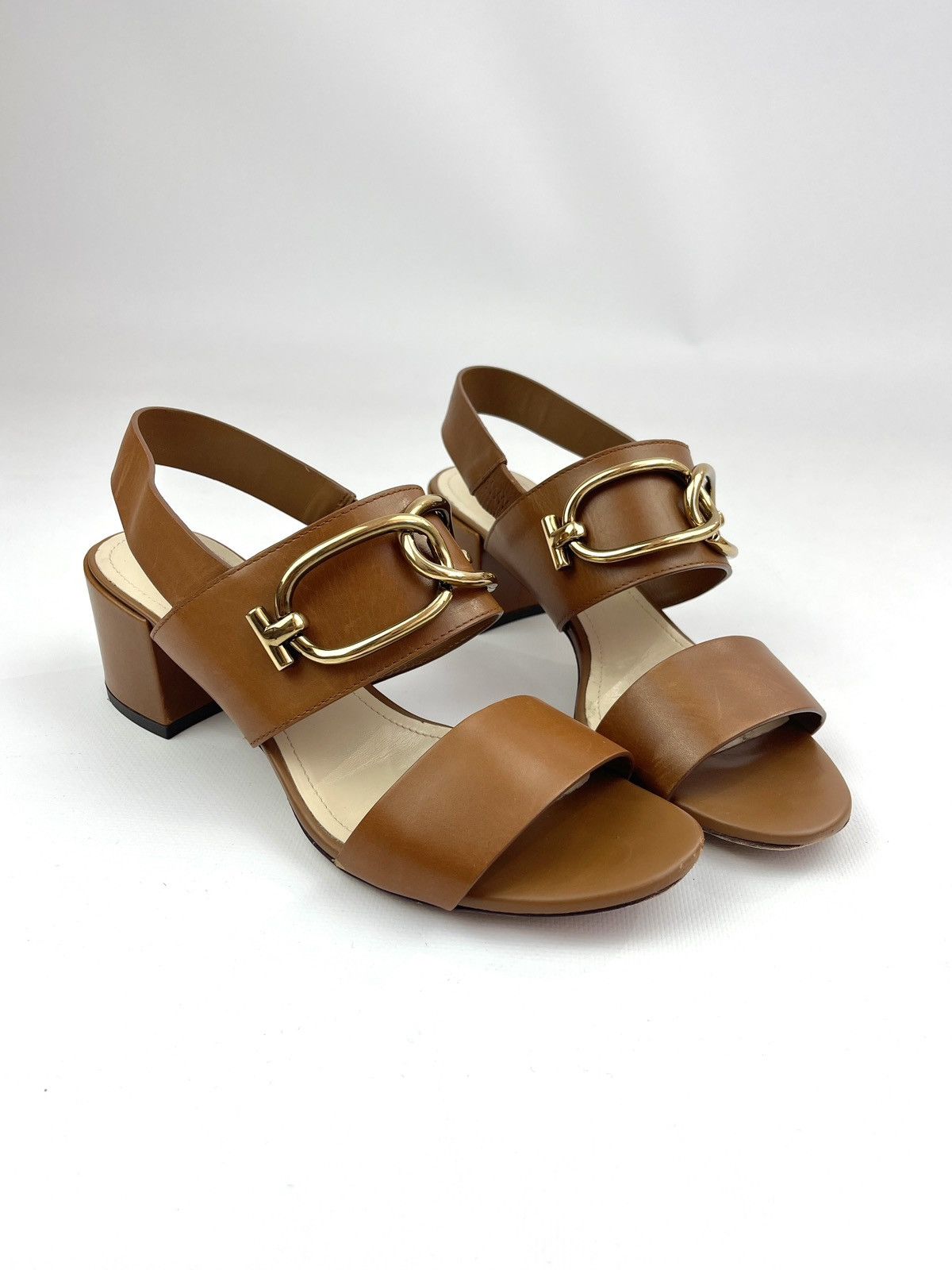 Tod's Tod's Brown Leather Heeled Sandals Size US 9 / IT 39 - 1 Thumbnail
