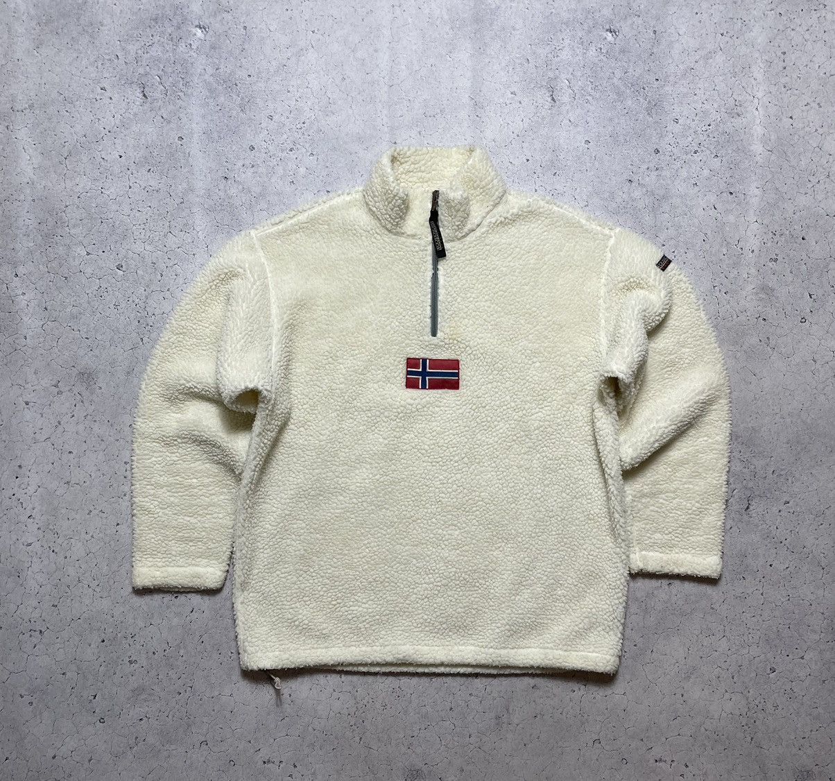 Napapijri Vintage Fleece Sherpa Sweatshirt Half 1/4 Zip Napapijri Y2K Size US L / EU 52-54 / 3 - 1 Thumbnail