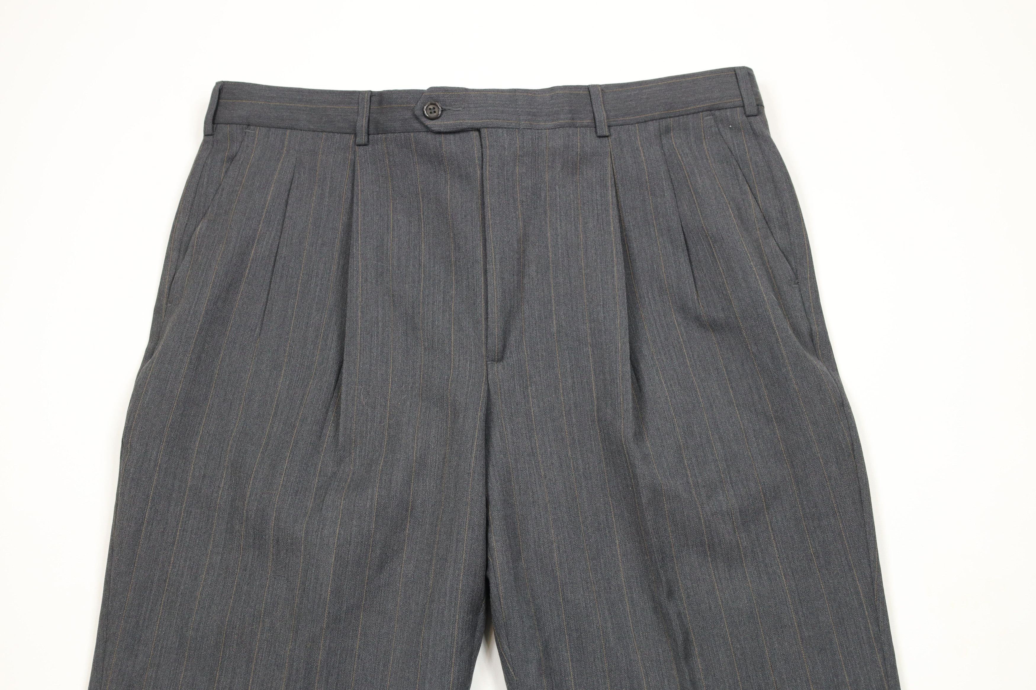 Vintage Vintage 90s Streetwear Worsted Wool Wide Leg Chino Pants Size US 38 / EU 54 - 2 Thumbnail