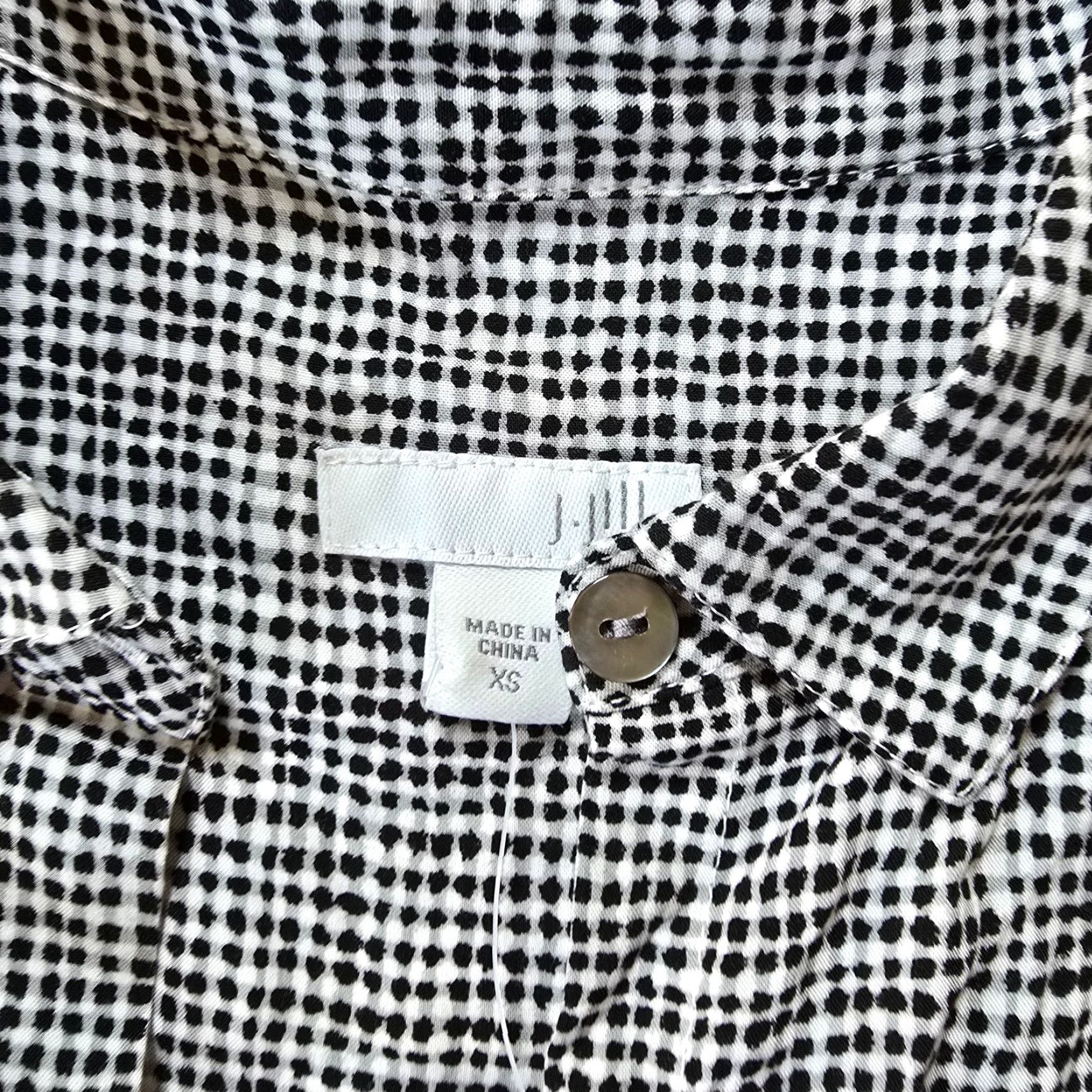 J. Jill J Jill Top Womens XS Black Plaid Button-Up Long Sleeve Casual Career Shirt Size XS / US 0-2 / IT 36-38 - 5 Thumbnail