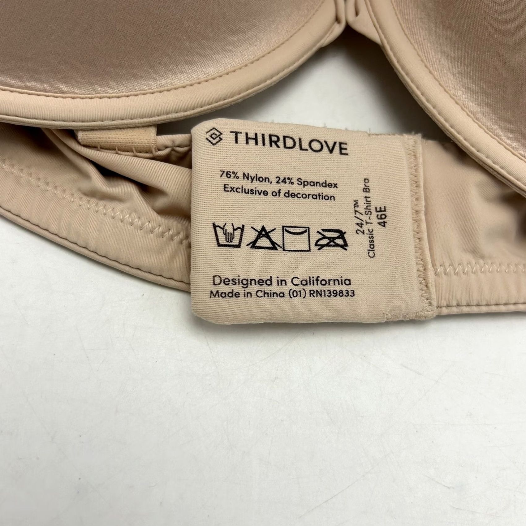 Vintage Third Love Bra 46 E 24 7 Classic Shirt Lined Underwire Beige 4 Hook Womens Size L / US 10 / IT 46 - 5 Thumbnail