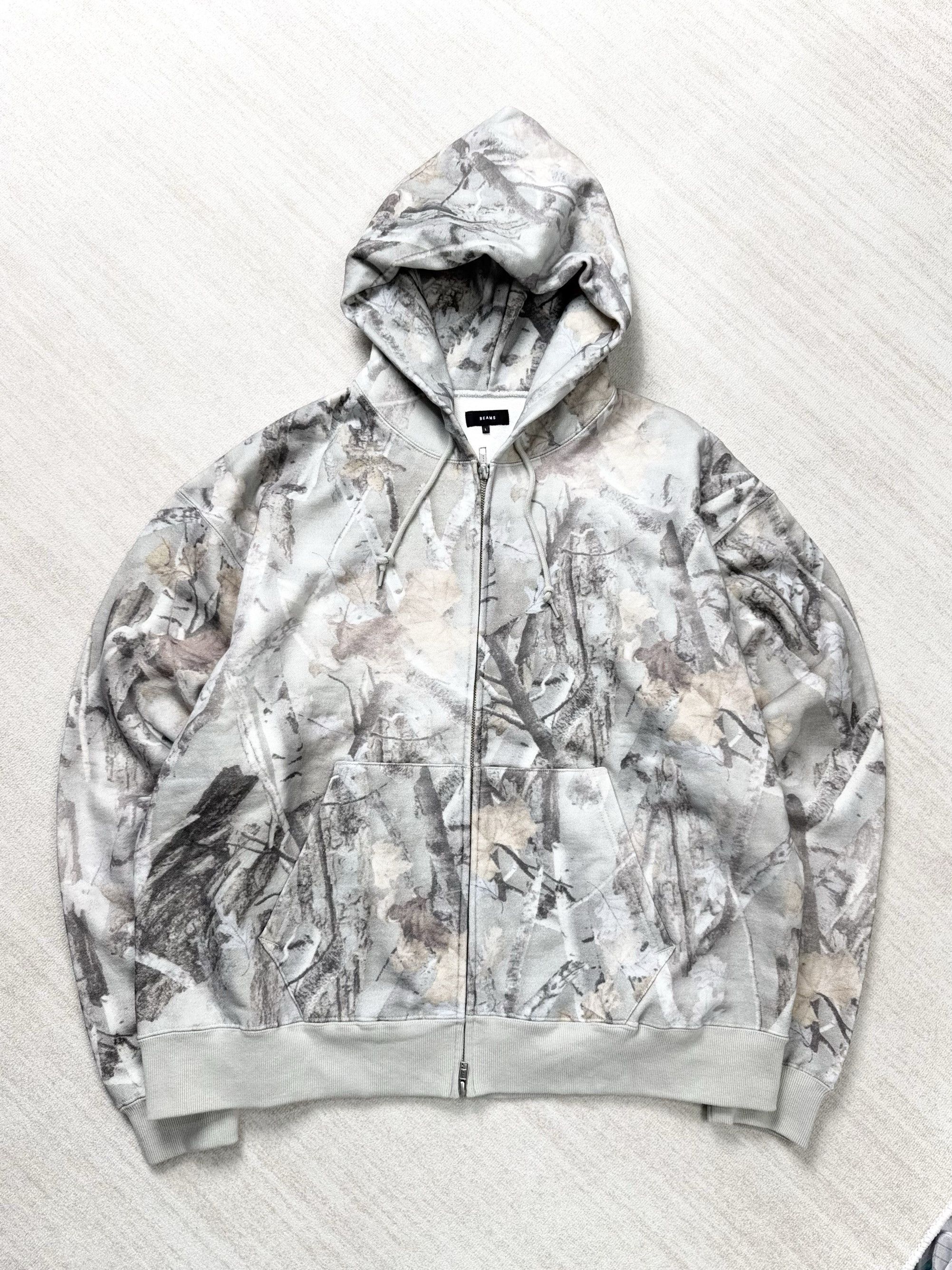 Japanese Brand UNWORN* BEAMS Faded camo zip-up hoodie Size US L / EU 52-54 / 3 - 1 Thumbnail