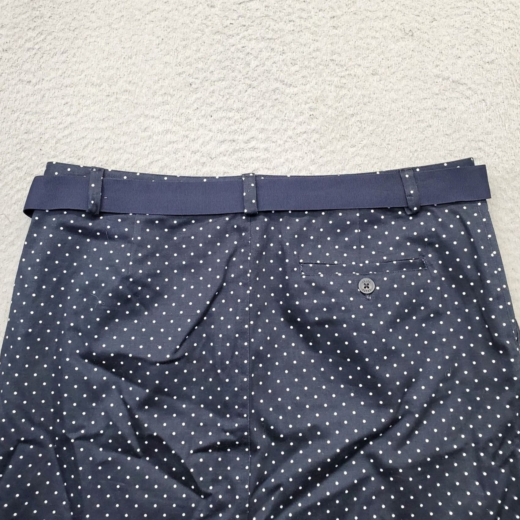 Chaps Chaps Pencil Skirt Womens 8P Multicolor Polka Dot Cotton Belted Waist Zip Fly Skirt Womens Size 8P Polka Dot Cotton Belted Waist Zip Fly Size 30" / US 8 / IT 44 - 6 Thumbnail