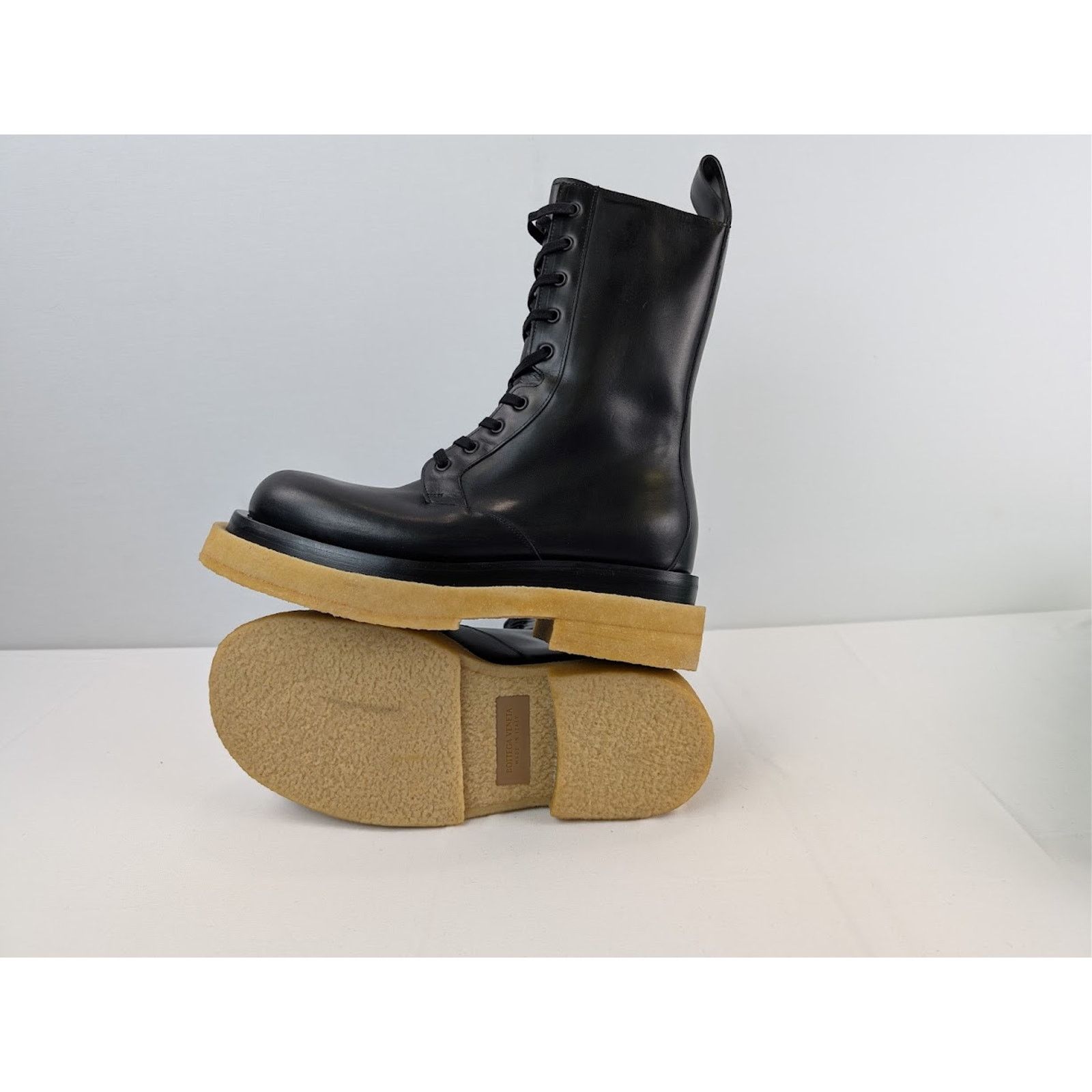 Bottega Veneta o1rshd1 Military Calf Lug Boots in Black Size US 7 / EU 40 - 13 Thumbnail
