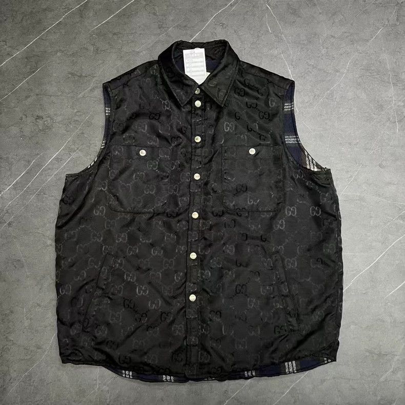 Gucci Gucci Dark pattern full printed LOGO nylon vest 2503-Nextar Size US S / EU 44-46 / 1 - 1 Thumbnail