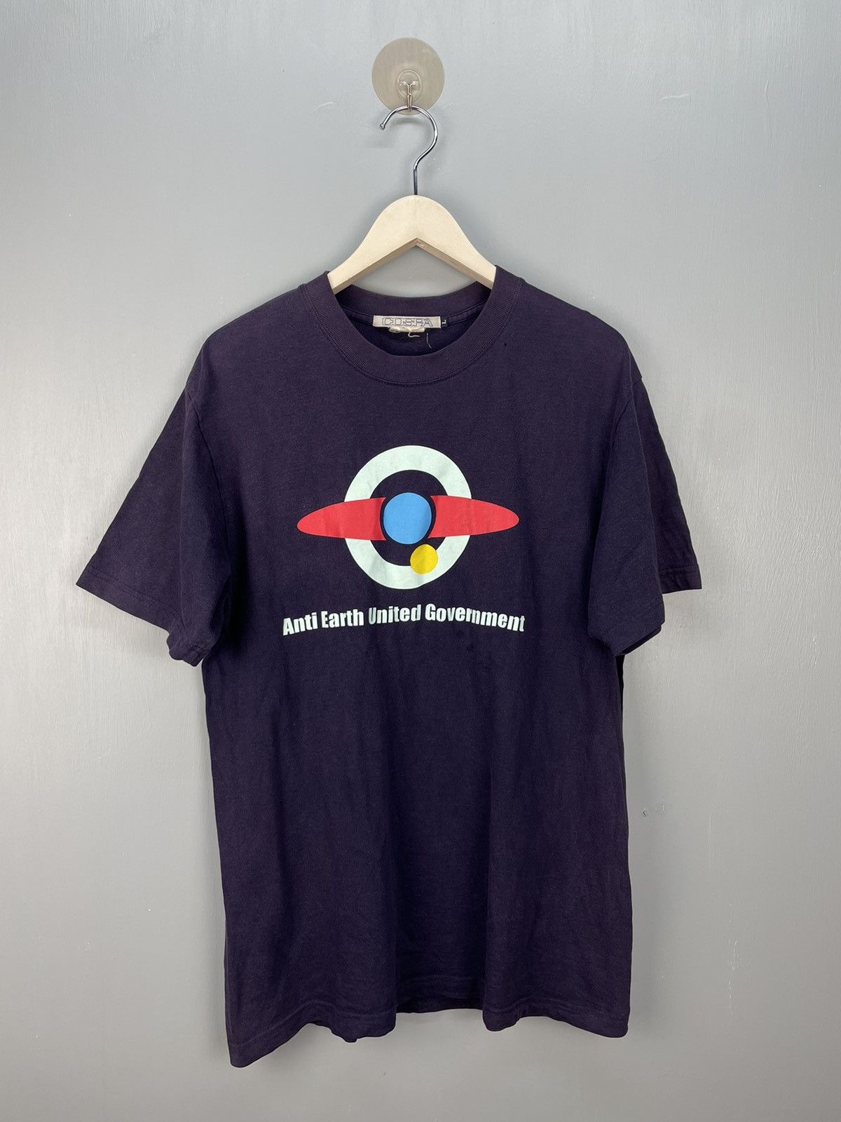 image of Cartoon Network x Vintage Gundam A.e.u.g. Cospa Japanese Anime T Shirt in Blue, Men's (Size Large)