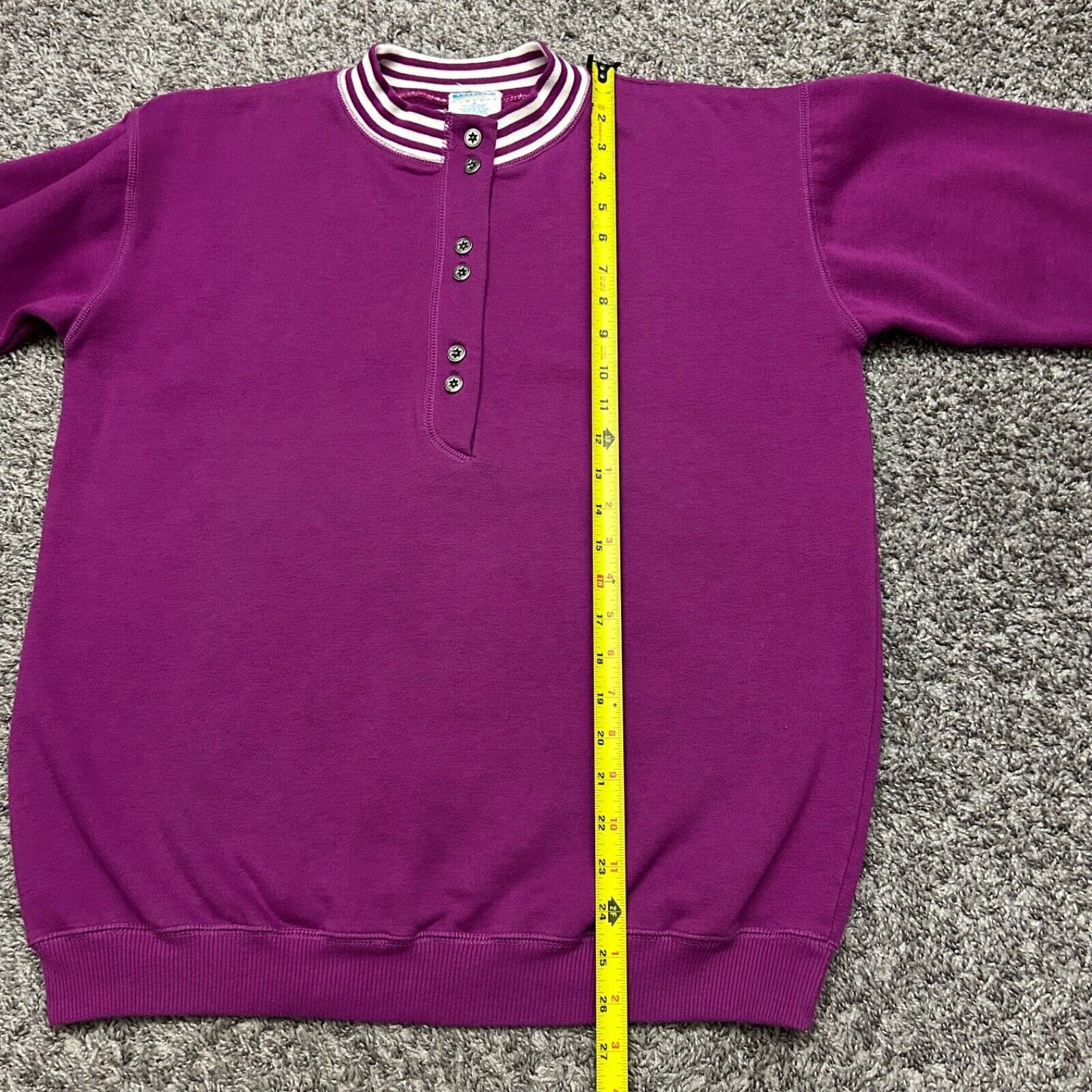 Vintage Vintage 80s Blank Sweatshirt Crewneck Pullover Striped Size M / US 6-8 / IT 42-44 - 5 Thumbnail
