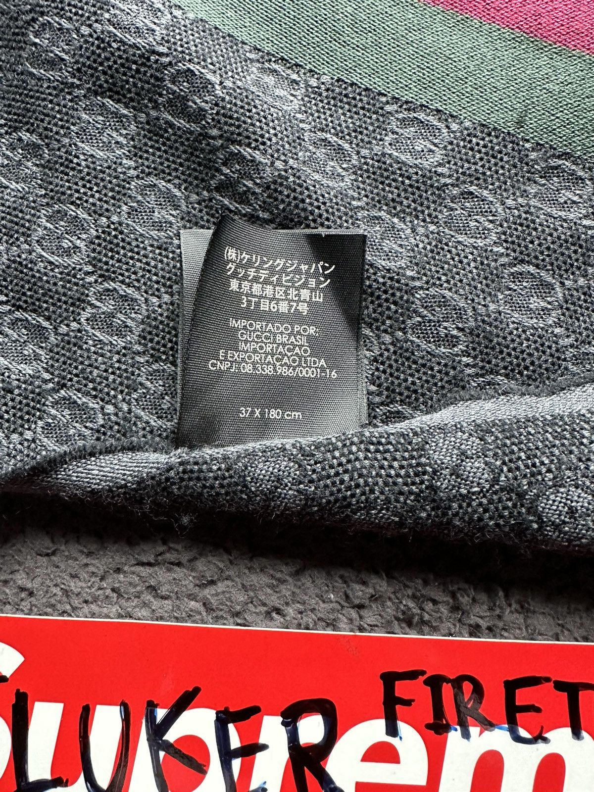 Gucci GUCCI Jacquard GG Supreme Scarf Black Size ONE SIZE - 8 Thumbnail