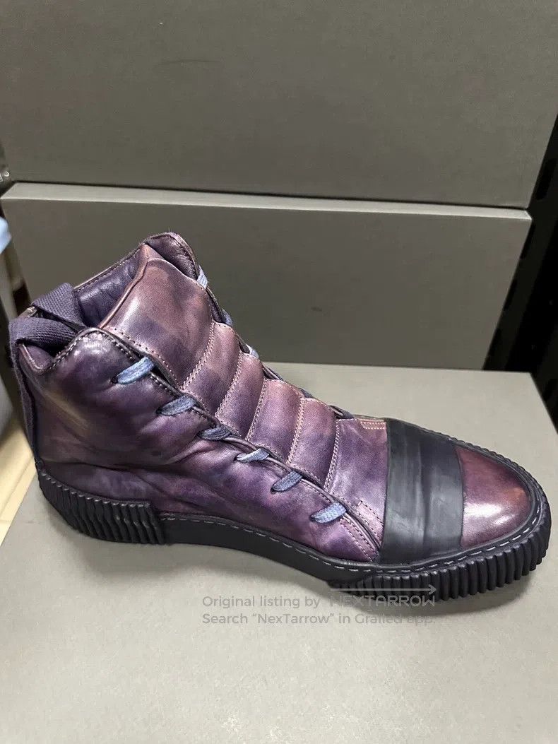 Boris Bidjan Saberi Boris Bidjan Saberi Purple High Top Horsehide Laced Shoes Size US 9 / EU 42 - 2 Thumbnail