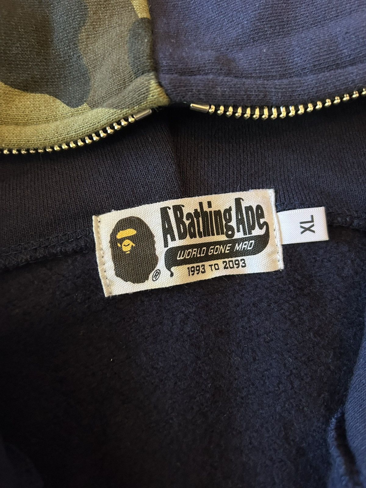 Bape Bape Navy/Green Camo Shark Full Zip Hoodie Size US XL / EU 56 / 4 - 11 Thumbnail