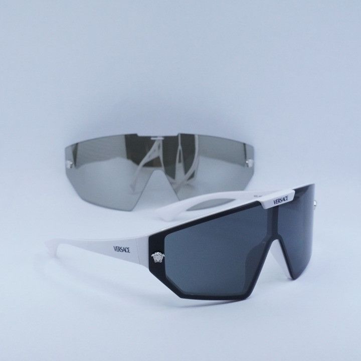 Versace Versace VE4461 314/87 Sunglasses White Shield Frame Size ONE SIZE - 2 Thumbnail
