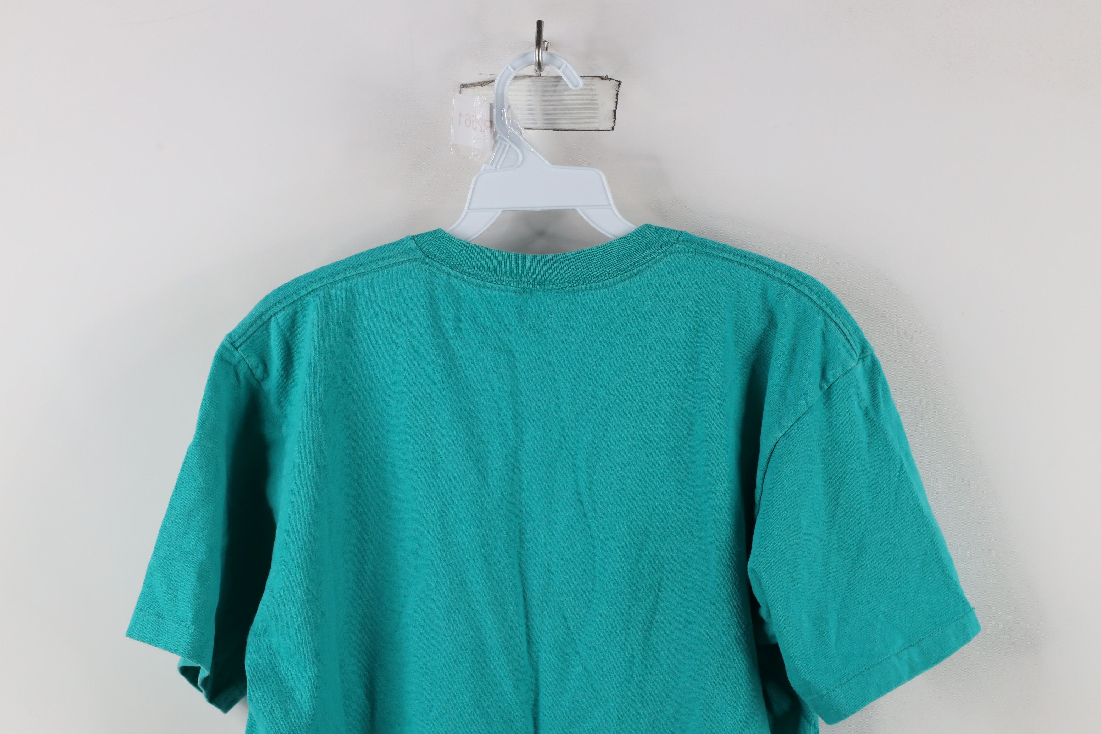 Vintage Vintage 90s Streetwear Blank Pocket T-Shirt Teal Cotton USA Size US M / EU 48-50 / 2 - 9 Thumbnail