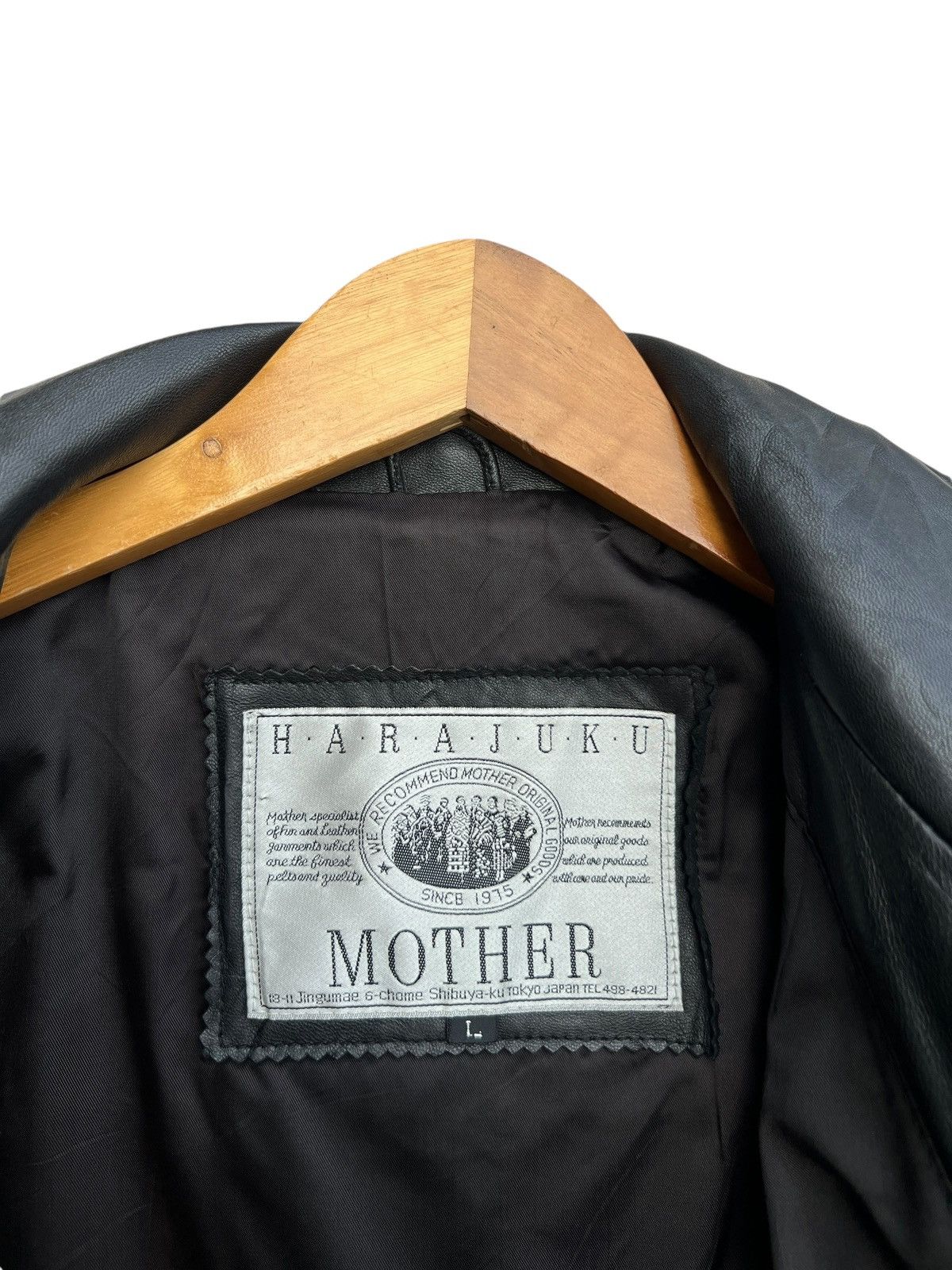 Vintage Vintage 90s Harajuku Mother Coat Black Leather Jacket Size US L / EU 52-54 / 3 - 14 Thumbnail