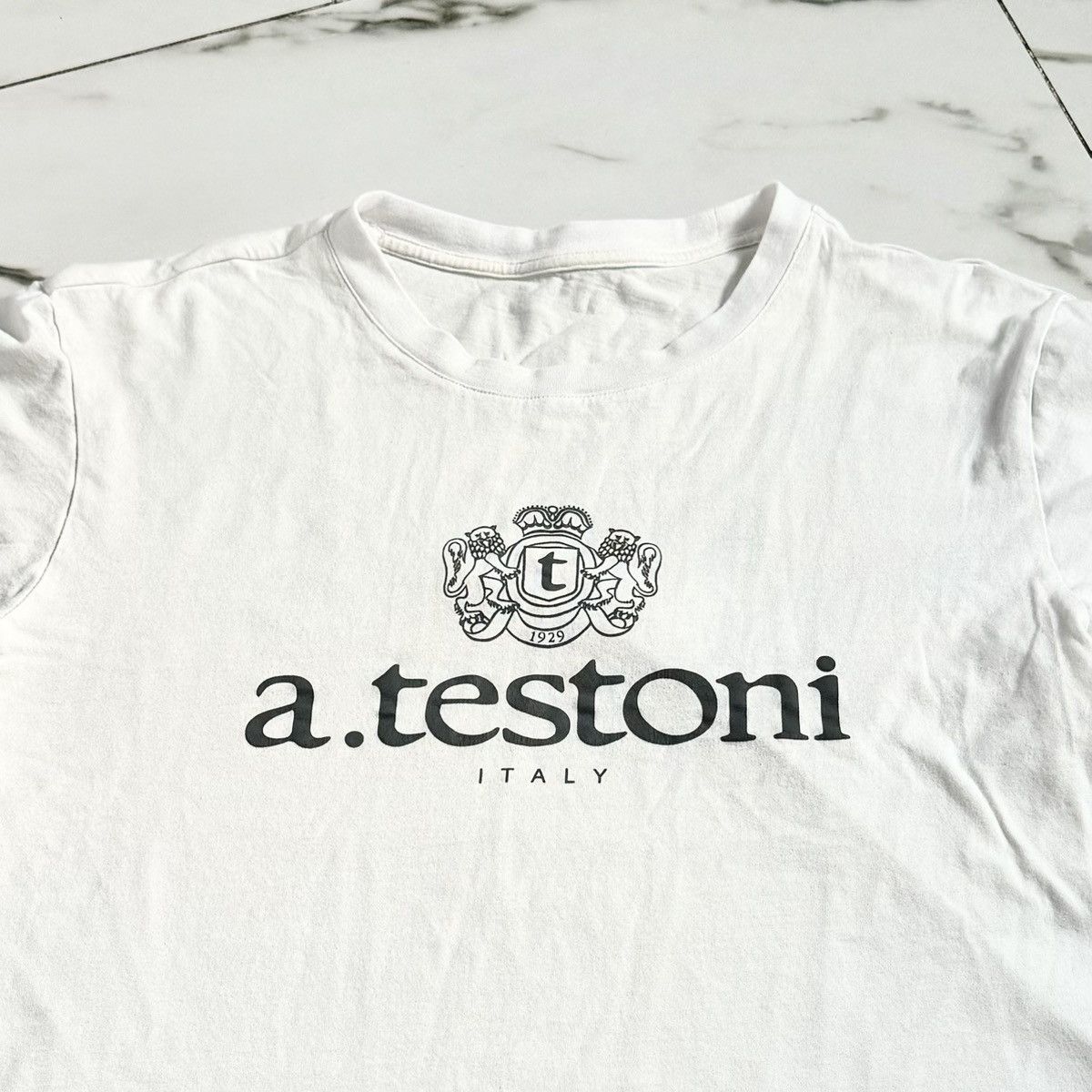 Designer × Testoni × Vintage VINTAGE A. TESTONI LOGO TEE! Size US L / EU 52-54 / 3 - 3 Thumbnail