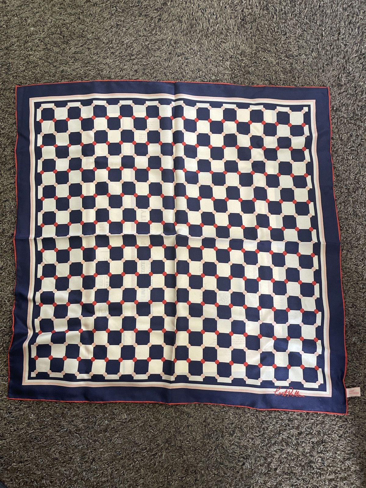 Other Lost Pattern checkerboard silk bandana Size ONE SIZE - 1 Thumbnail