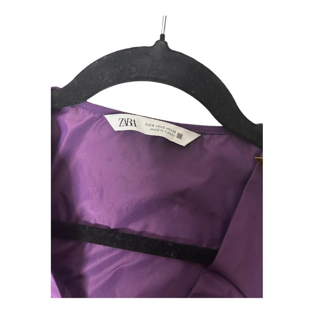 Zara Zara l V Neck Purple Puff Sleeve Bodysuit Small Size S / US 4 / IT 40 - 8 Thumbnail