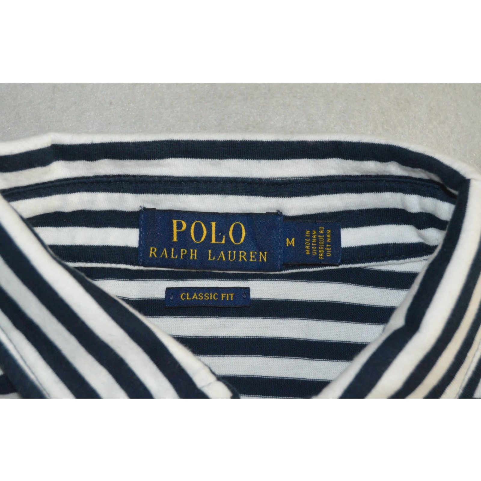 Ralph Lauren Polo Ralph Lauren Polo Shirt Black White Stripe Cotton Pocket M - Polo SS Shirt Men Classic Fit Embroidered Pony Logo Short Sleeve Button Collar Size US M / EU 48-50 / 2 - 3 Thumbnail