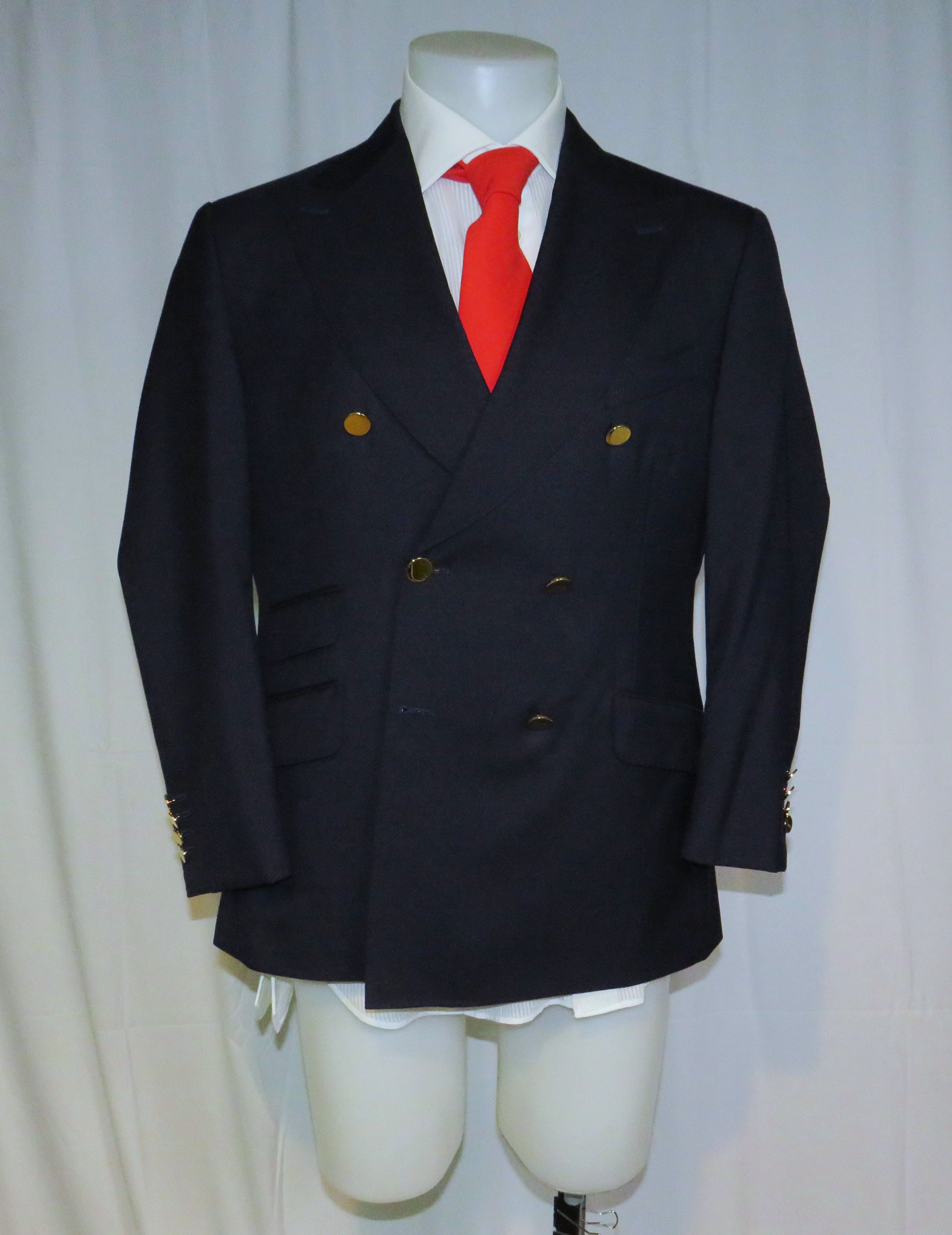 Other Alex Hitz Navy Gold Button Double Breasted Blazer 40S Size 40S - 7 Thumbnail