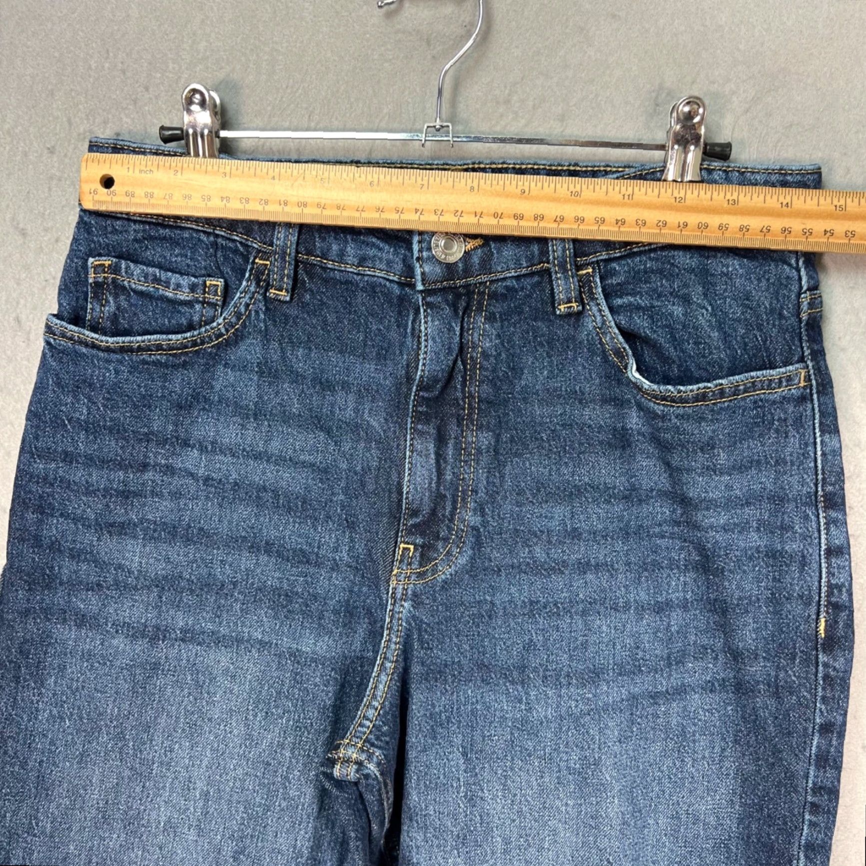 Mango Mango Jeans Women's 8 Mom High-Waist Blue Cotton Denim 5-Pocket Design Regular Size 30" / US 8 / IT 44 - 6 Thumbnail