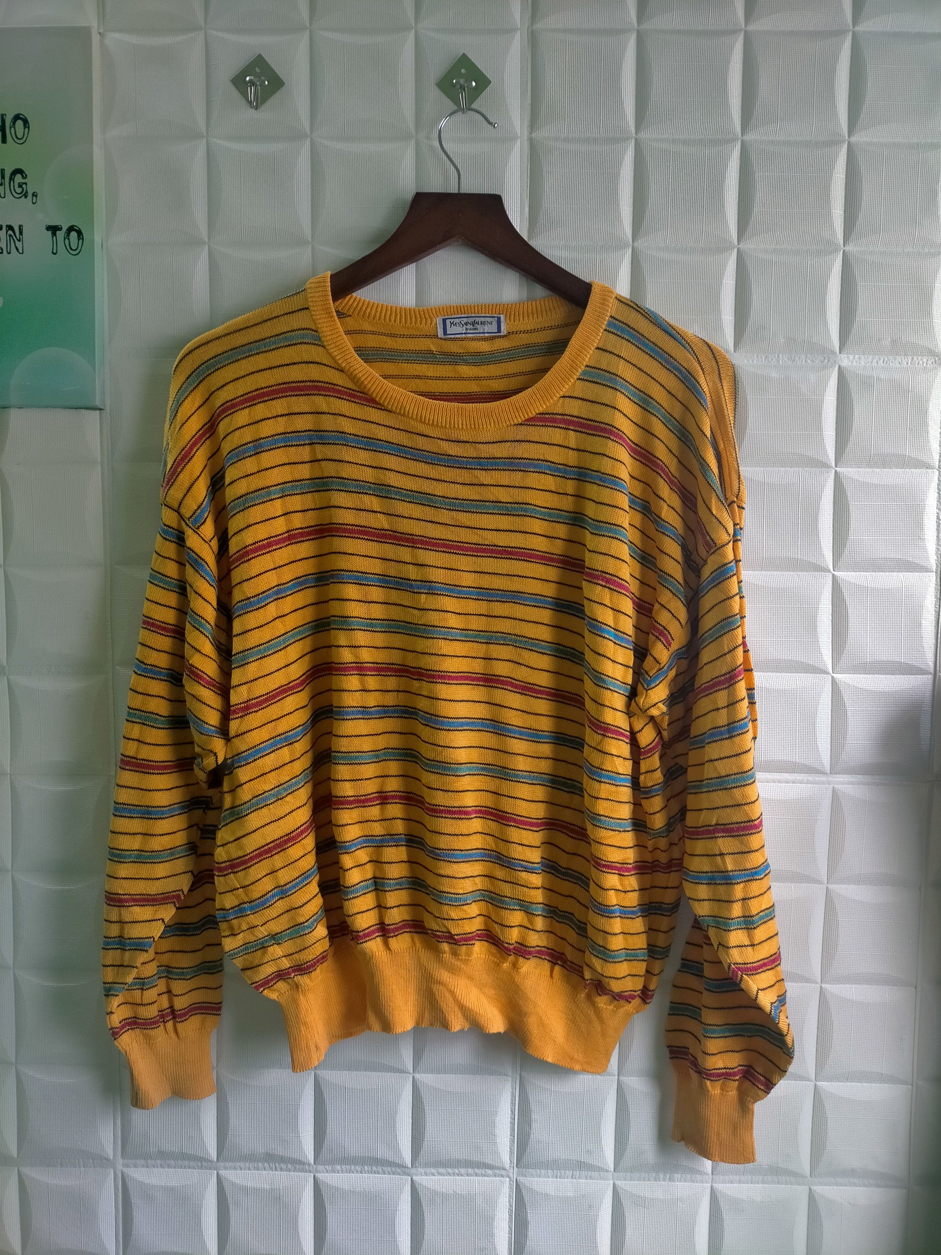 Yves Saint Laurent Vintage Yves Saint Laurent Tricots Stripe Knitwear Size L / US 10 / IT 46 - 1 Thumbnail