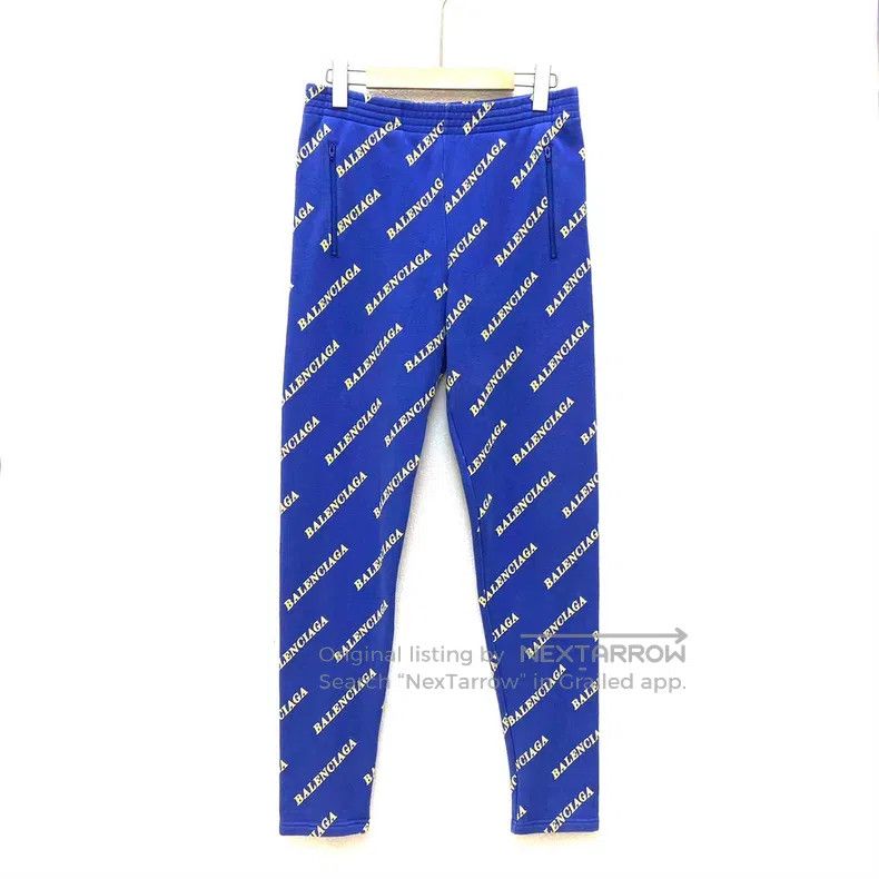 Balenciaga Balenciaga size M Blue Full Print Old Logo Sweatpants Size US 30 / EU 46 - 1 Thumbnail