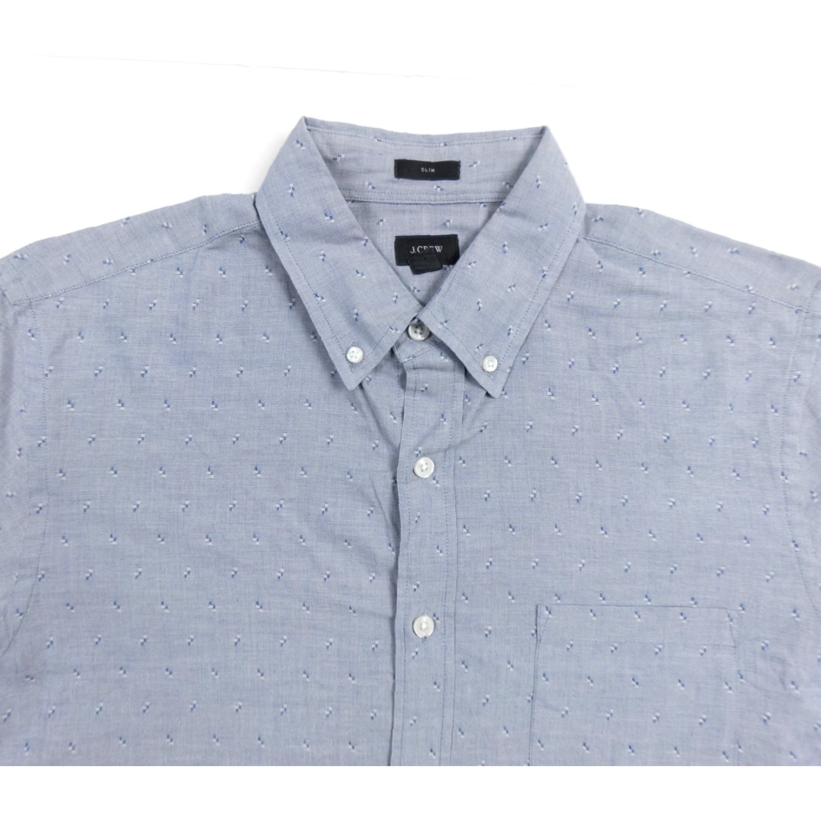 J.Crew J.CREW Men's Button-Up Shirt Medium Blue Long Sleeve Slim Fit Collared Solid Casual Workwear Size US M / EU 48-50 / 2 - 2 Thumbnail