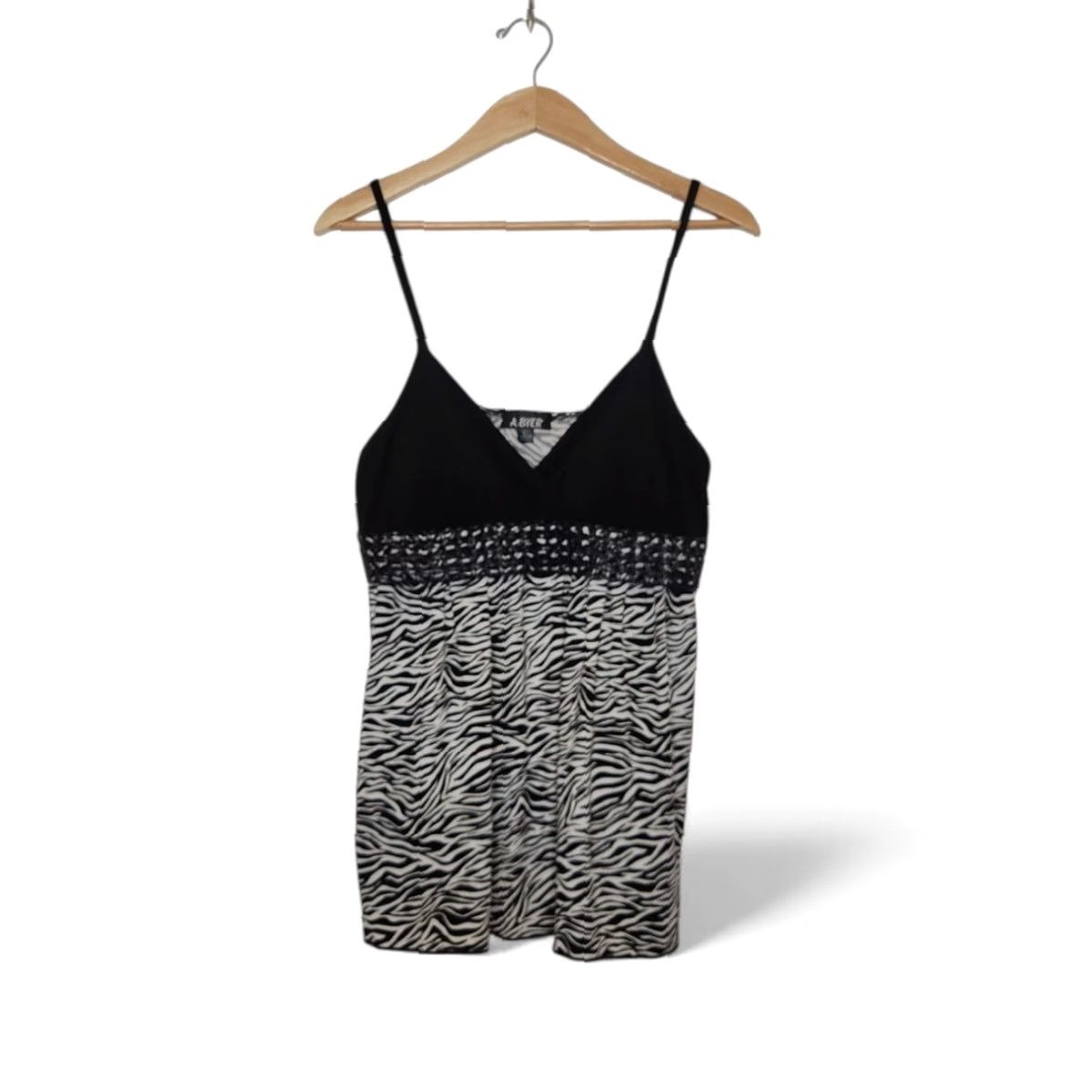 Vintage VINTAGE y2k A. Byer Zebra Print Belted Cami Tank Top Shirt Going Out Summer Office Shirt Size L / US 10 / IT 46 - 2 Thumbnail