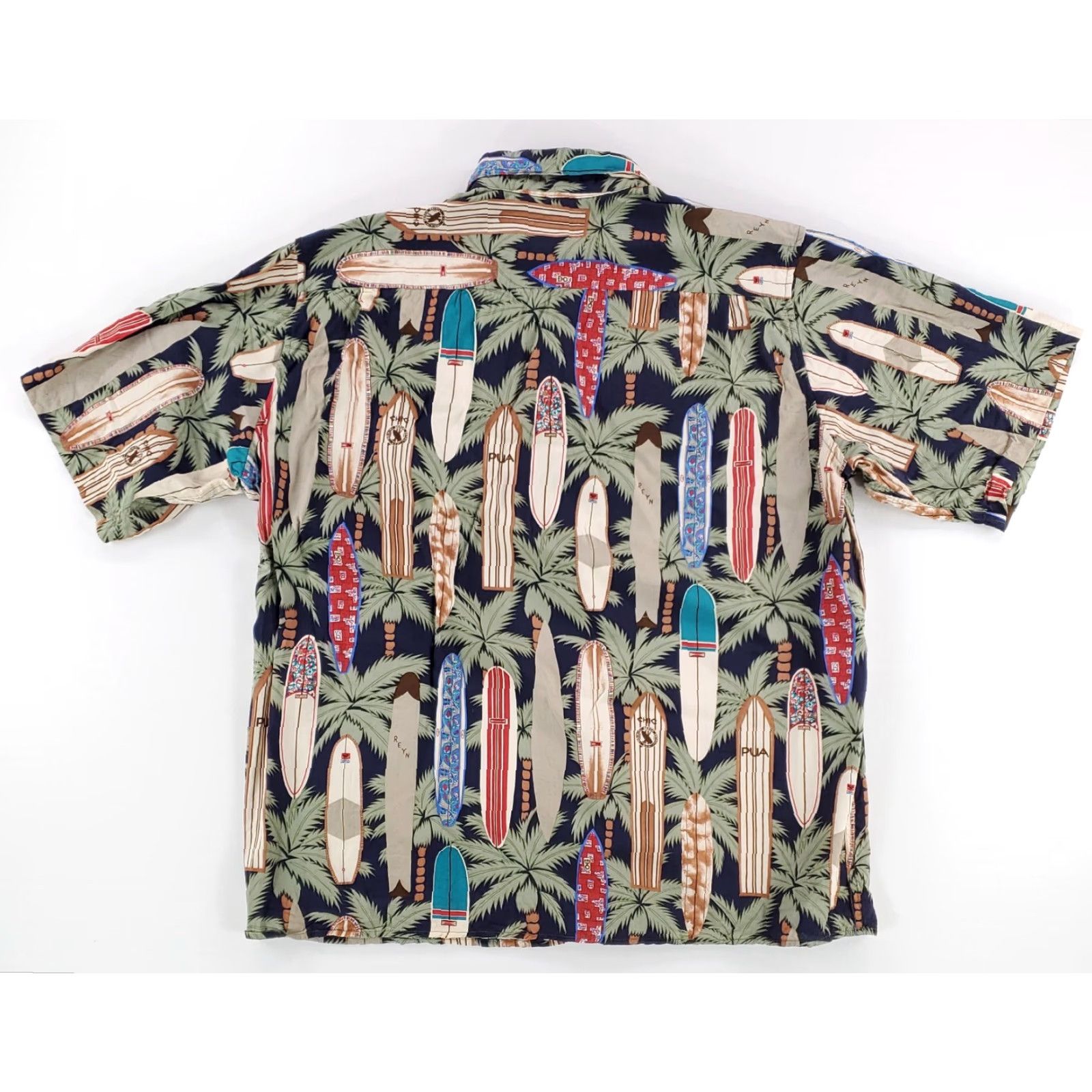 Reyn Spooner Reyn Spooner Hawaiian Button-Up Shirt Mens XL Surfboard 100% Rayon Multicolor Short Sleeve Size US XL / EU 56 / 4 - 3 Thumbnail