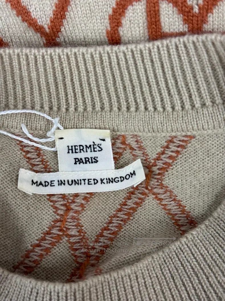 Hermes Hermes Beige Printed Cashmere Knit Dress Size XXS / US 00 / IT 34 - 4 Thumbnail