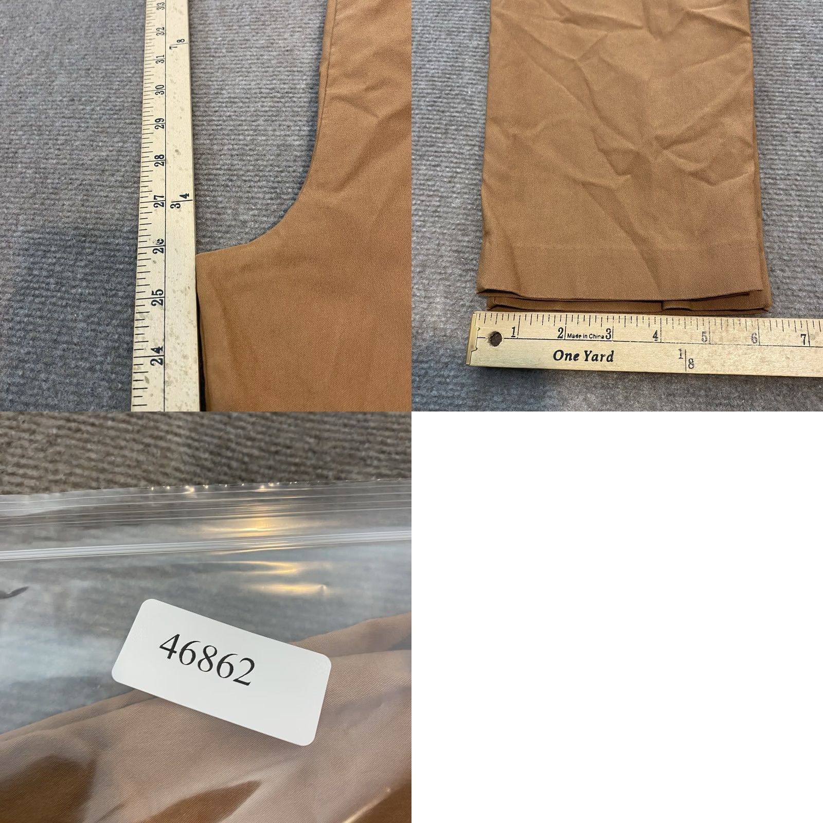 Vintage Chicos Pants Women’s 2R / 12 Tan Brown Ponte Detail Ankle Pull On Stretch Size 34" / US 12 / IT 48 - 9 Thumbnail